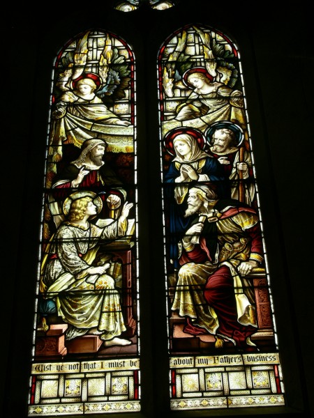 St.Albans - Fenster Jesus und Gelehrte im Tempel
