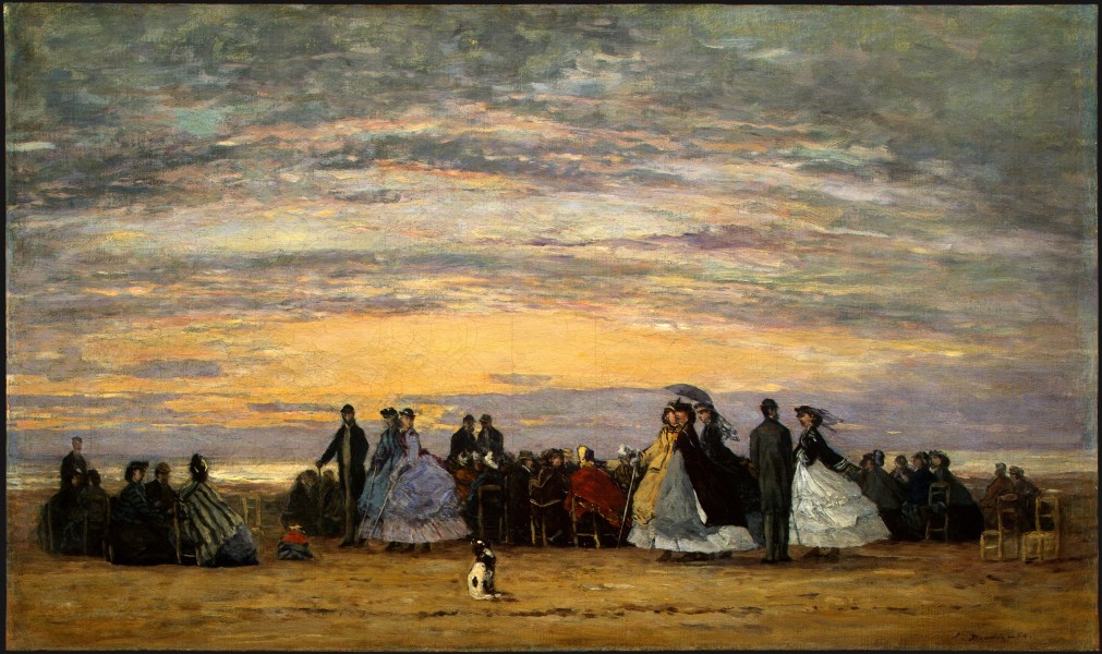 The Beach at Villerville, Eugène Boudin, 1864