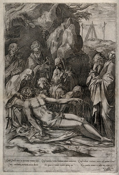 The dead Christ is lamented by the four holy women, Nicodemu Wellcome V0034796
