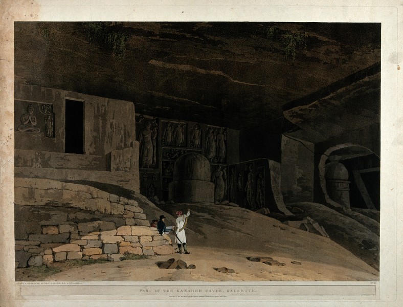 The Kanheri caves on the island of Salsette, near Bombay, Ma Wellcome V0050491