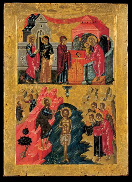 The Presentation of Christ in the Temple and the Baptism on two bands - Google Art Project