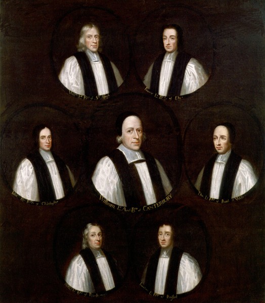 The Seven Bishops committed to the Tower in 1688 from NPG