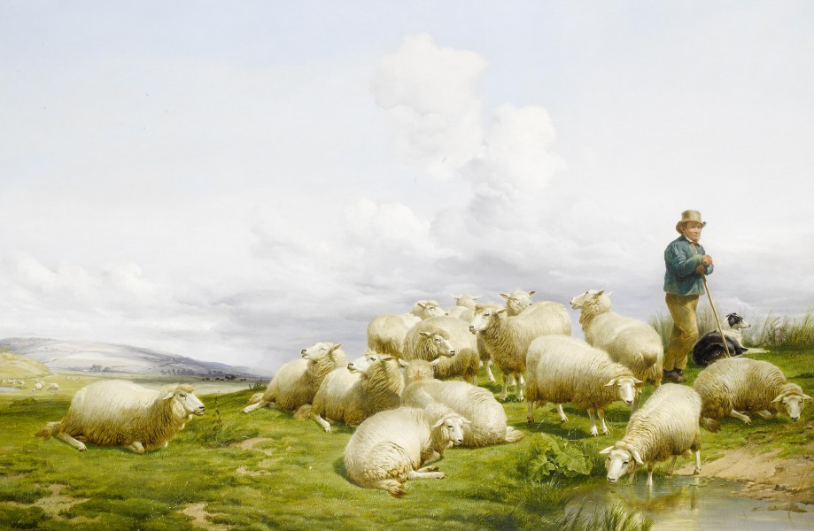 Thomas Sidney Cooper Shepherd with sheep 1868