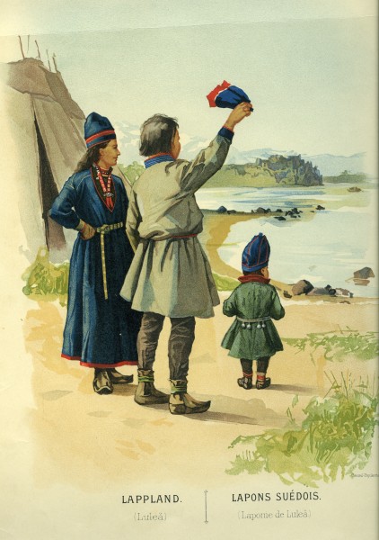 Thulstrup, Nordiska Drägter (1895) pl013 Luleå-lappar i sommardräkt