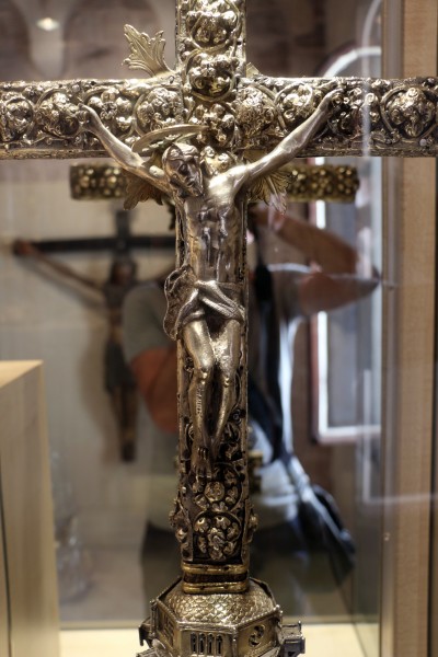 Tripun palma e orefici veneziani, croce processionale in argento, xv sec., poi xviii 02