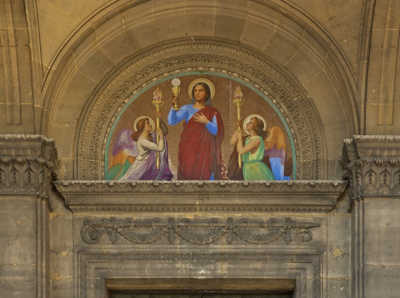 Tympan peint Saint Augustin