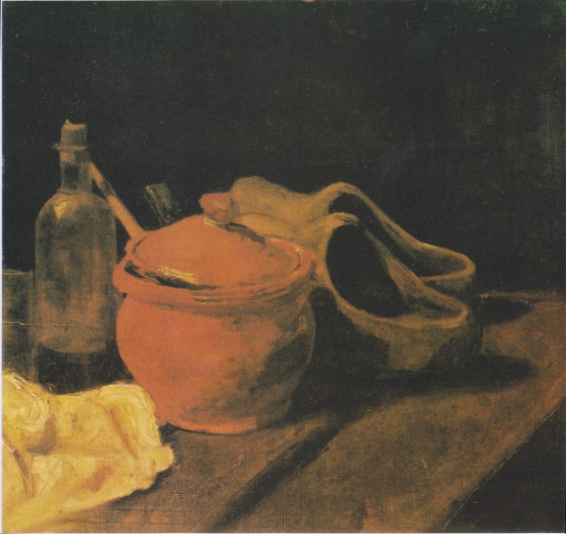 Van Gogh - Stillleben mit Tontopf, Flasche und Holzschuhen