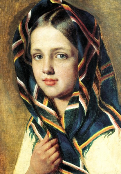 Girl In Shaul by Alexey Gavrilovich Venetsianov