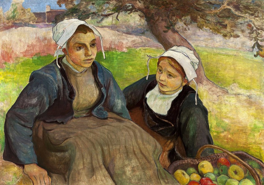 Władysław Ślewiński - Two Breton women with a basket of apples - Google Art Project