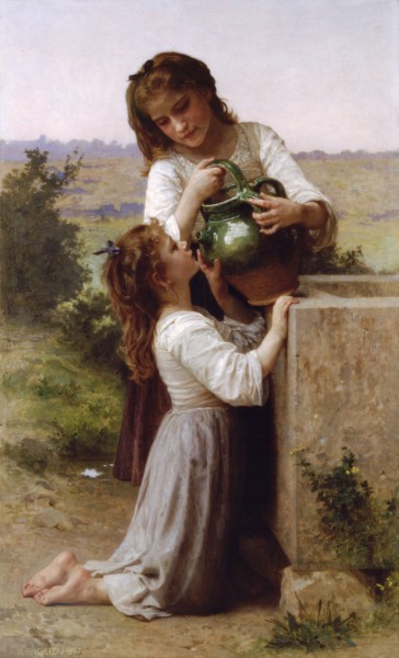 William-Adolphe Bouguereau (1825-1905) - At The Fountain (1897)