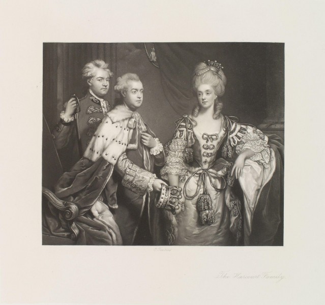 William Harcourt, 3rd Earl Harcourt; George Simon Harcourt, 2nd Earl Harcourt; Elizabeth (Vernon), Countess of Harcourt by Sir Joshua Reynolds