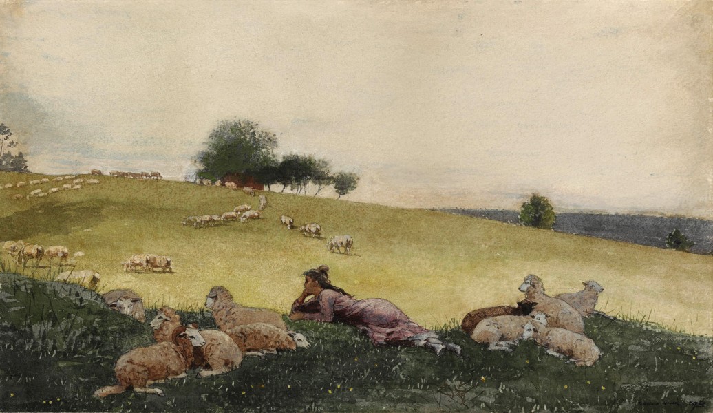 Winslow Homer - Shepherdess of Houghton Farm (1878)