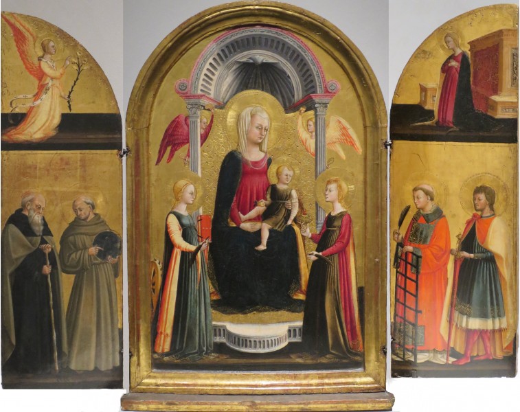 WLA lacma Triptych of the Madonna and Child by Neri Di Bicci