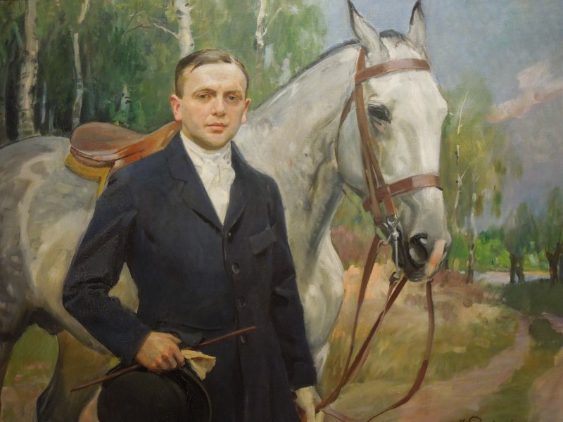 Wojciech Kossak - Portret Bronisława Krystalla z koniem