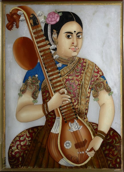 Woman with sitar, Crafts Museum, New Delhi, India
