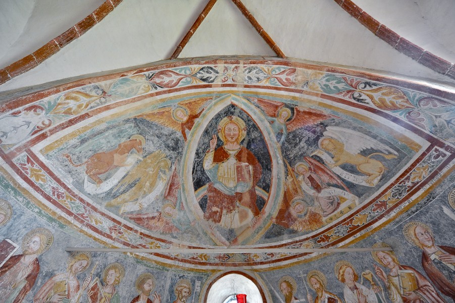 Zweinitz Pfarrkirche hl Egydius Chor got Fresko Maiestas Domini 22102014 534