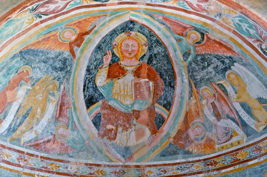 Zweinitz Pfarrkirche hl Egydius Chor got Fresko Maiestas Domini 22102014 546