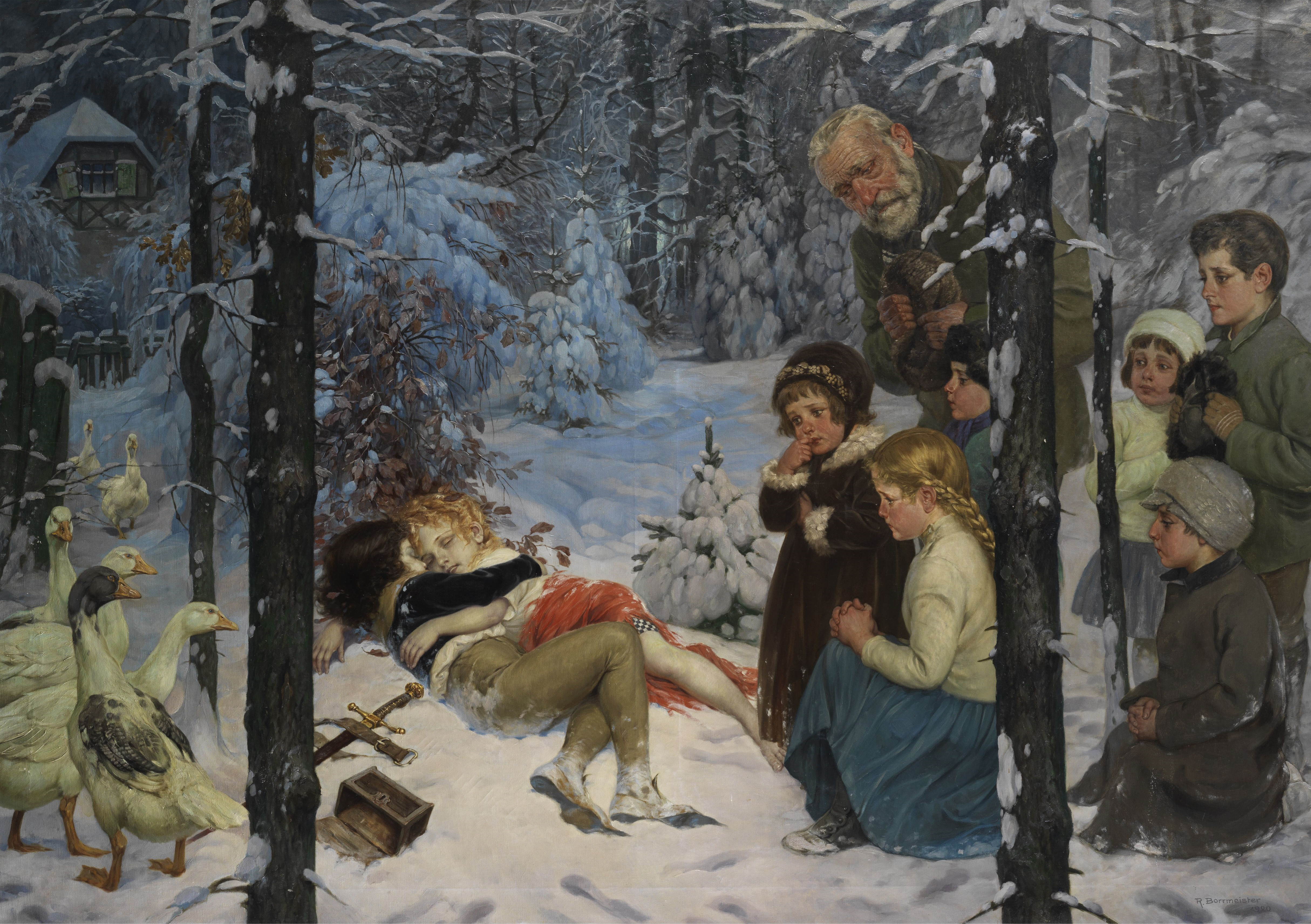 Richard Borrmeister Kinder im Schnee