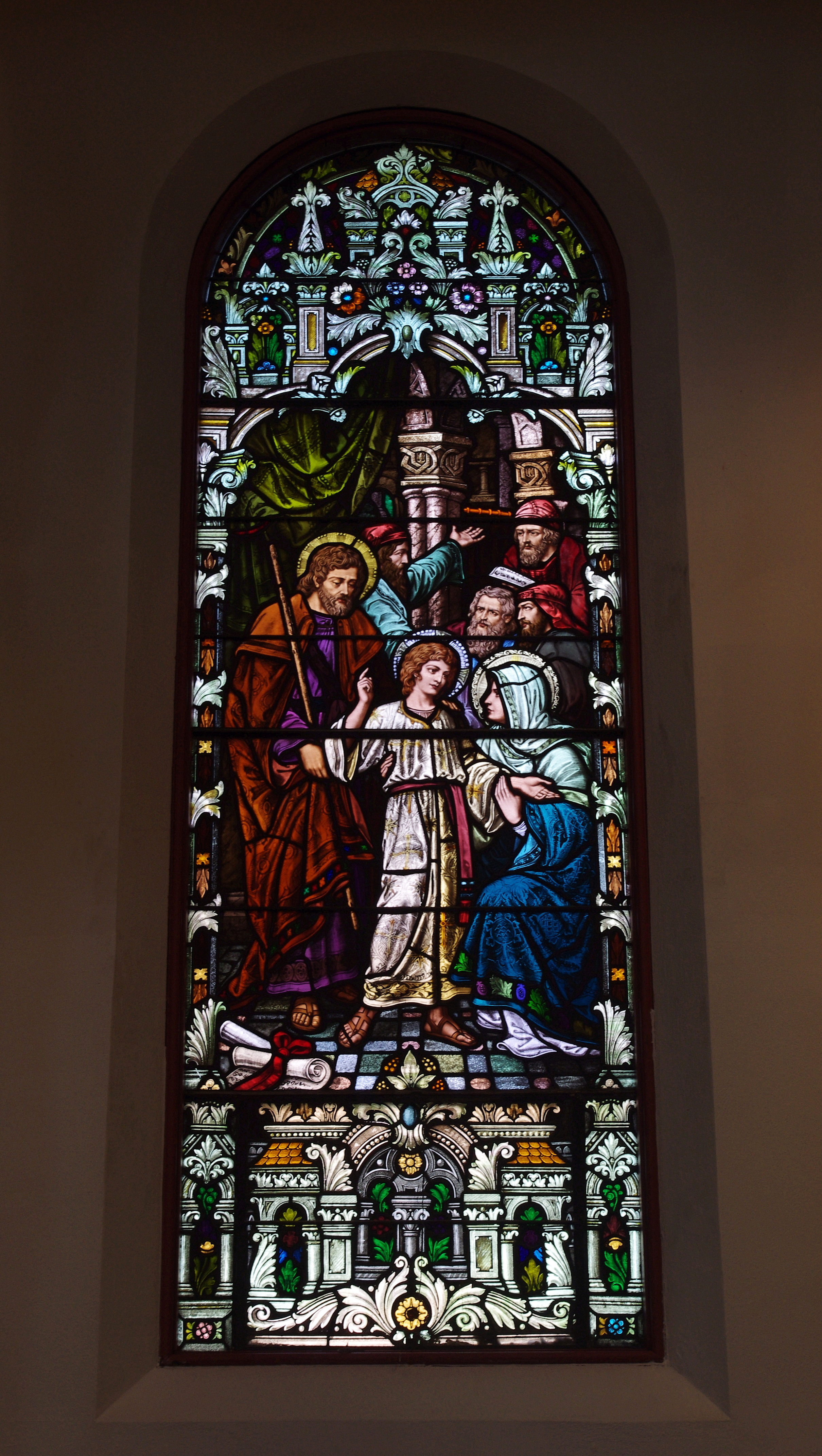 Saint Dominic Catholic Church (Columbus, Ohio) - stained glass, Finding the Child Jesus in the Temple