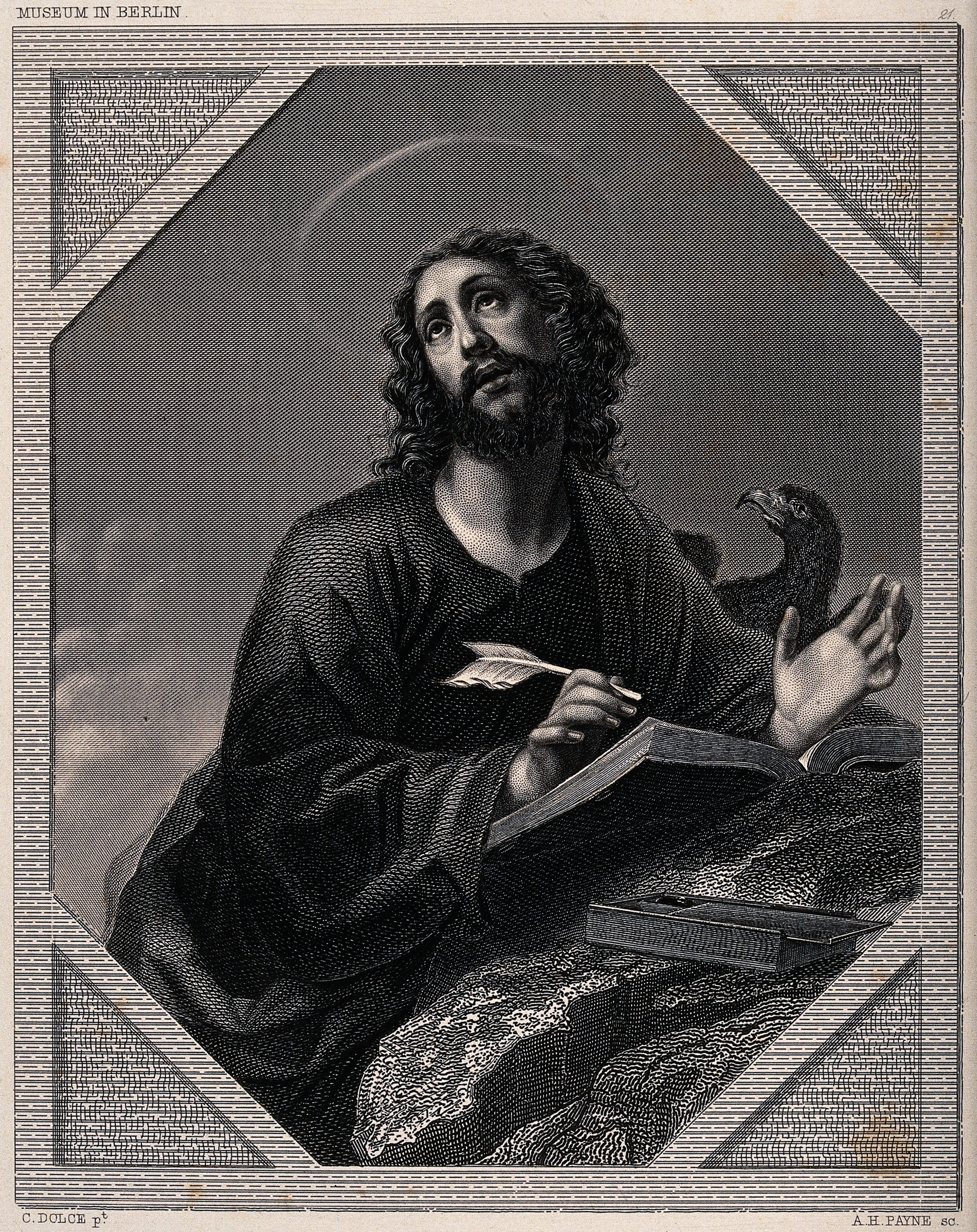 Saint John the Evangelist. Engraving by A.H. Payne after C. Wellcome V0032397
