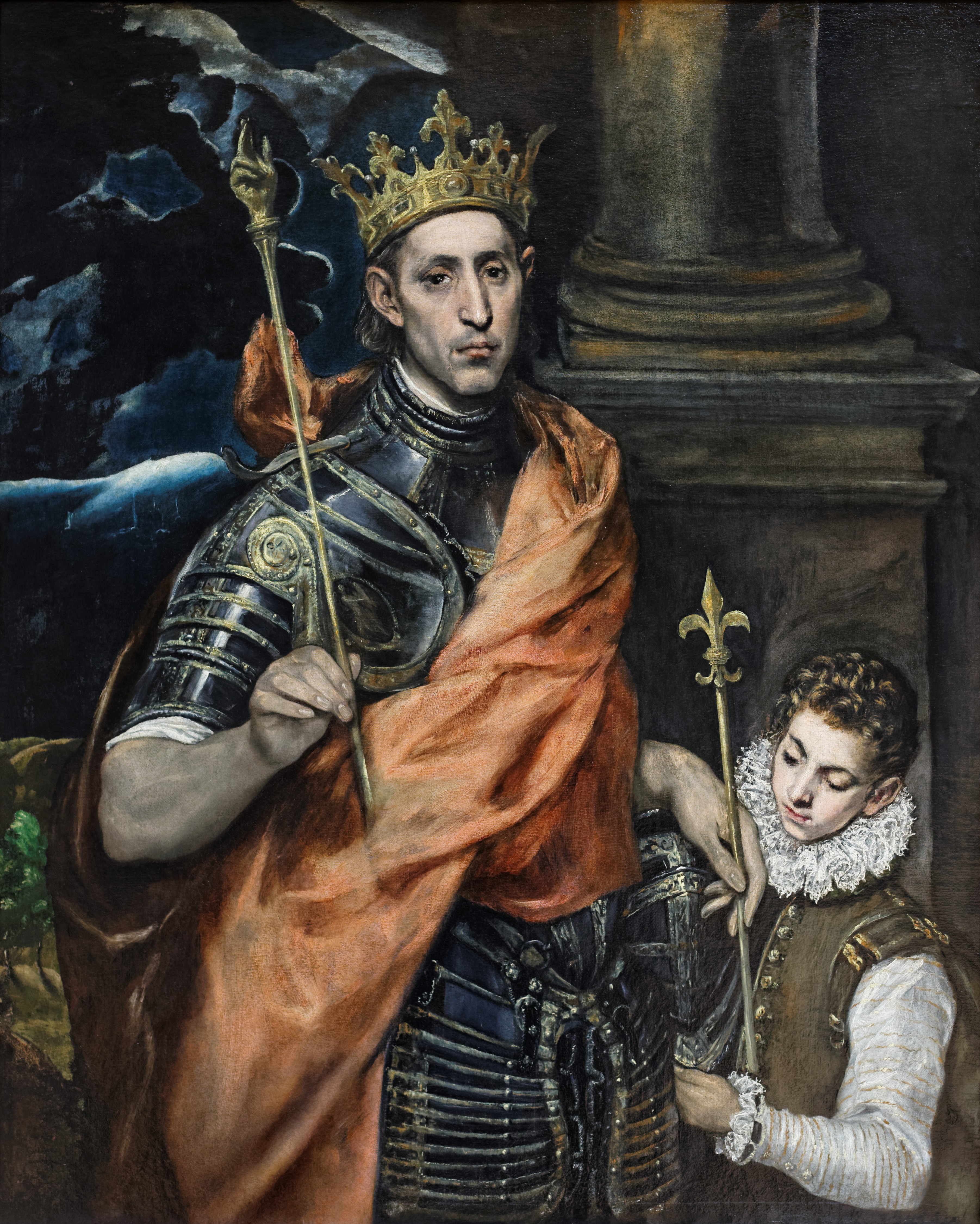 Saint Louis, roi de France, et un page
