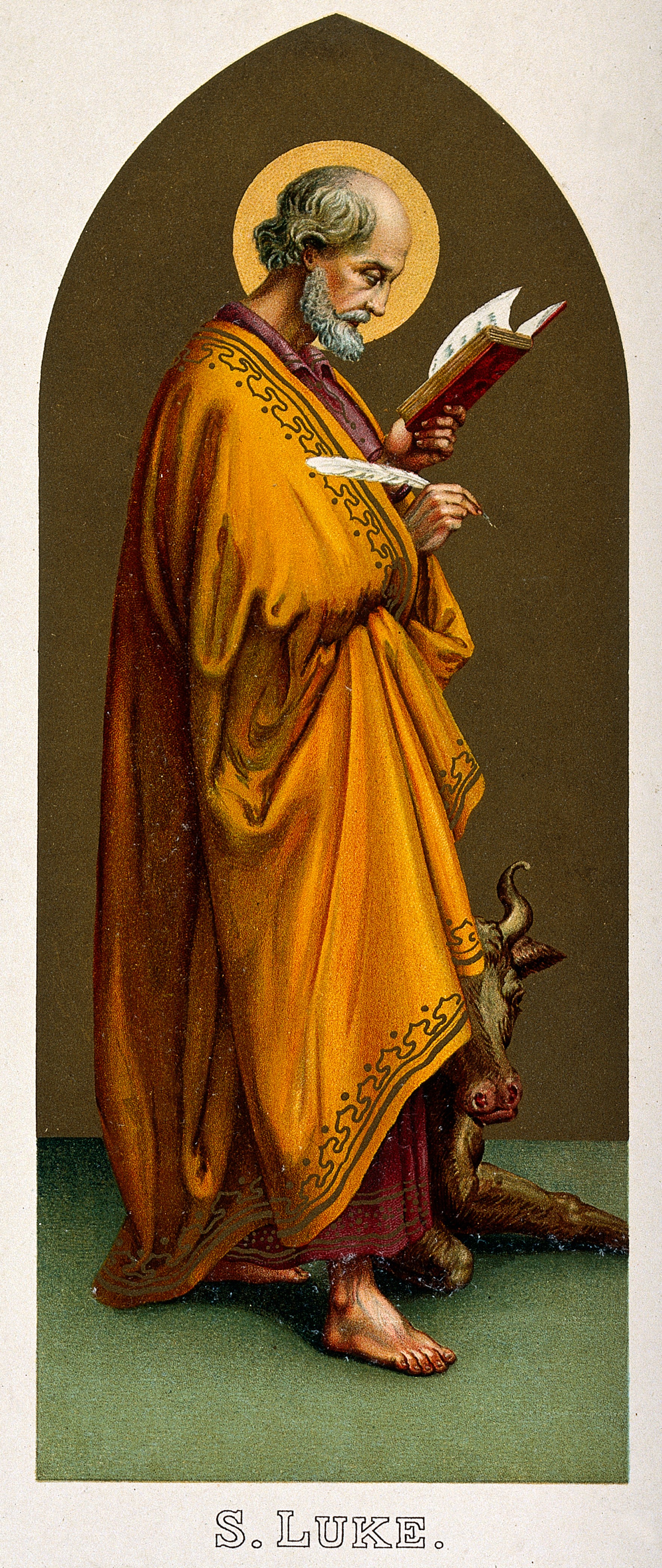 Saint Luke. Colour lithograph. Wellcome V0032561