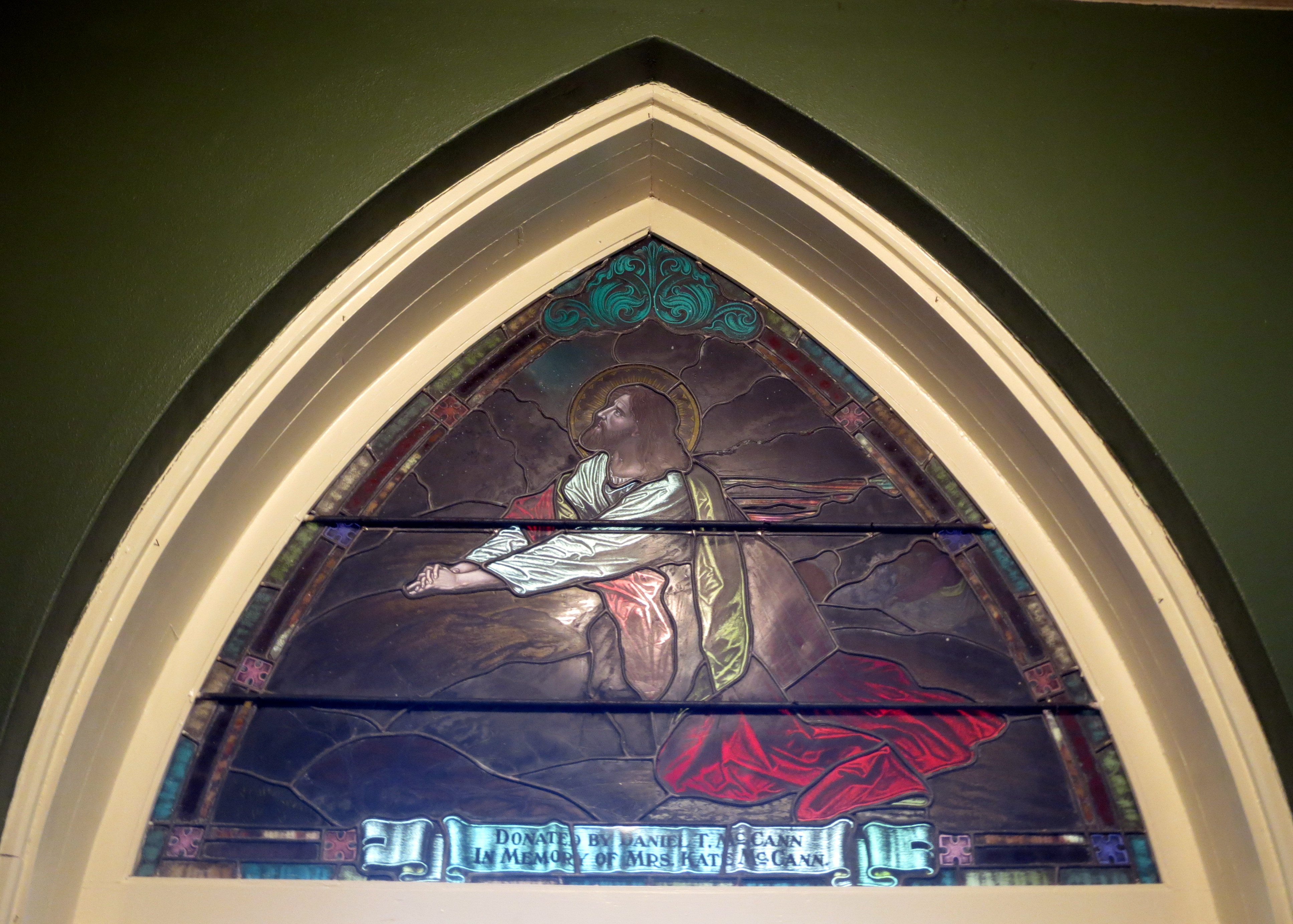 Saint Patrick Catholic Church (Junction City, Ohio) - stained glass, tympanum - The Agony in the Garden