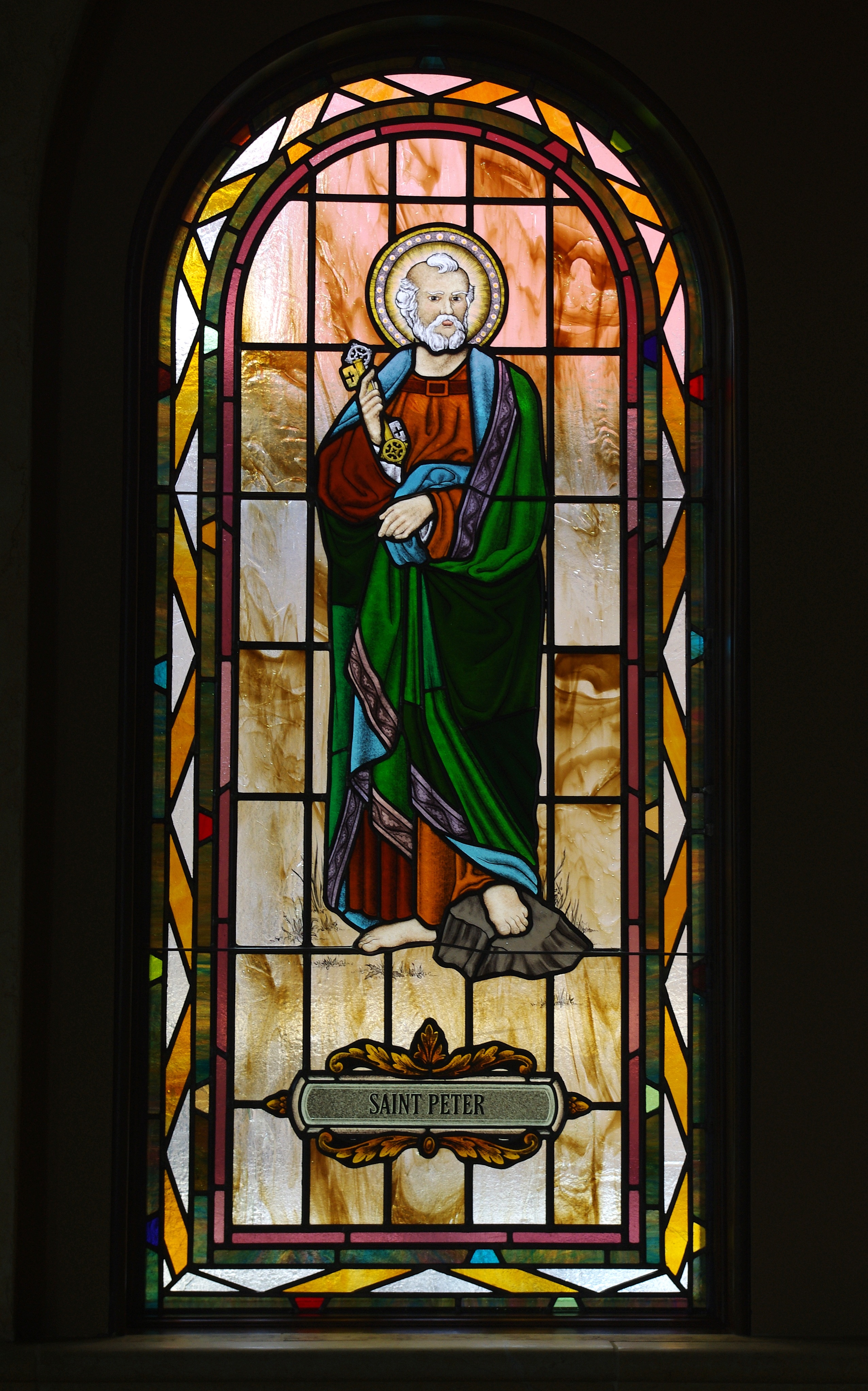 Saint Paul Catholic Church (Westerville, Ohio) - stained glass, arcade, Saint Peter