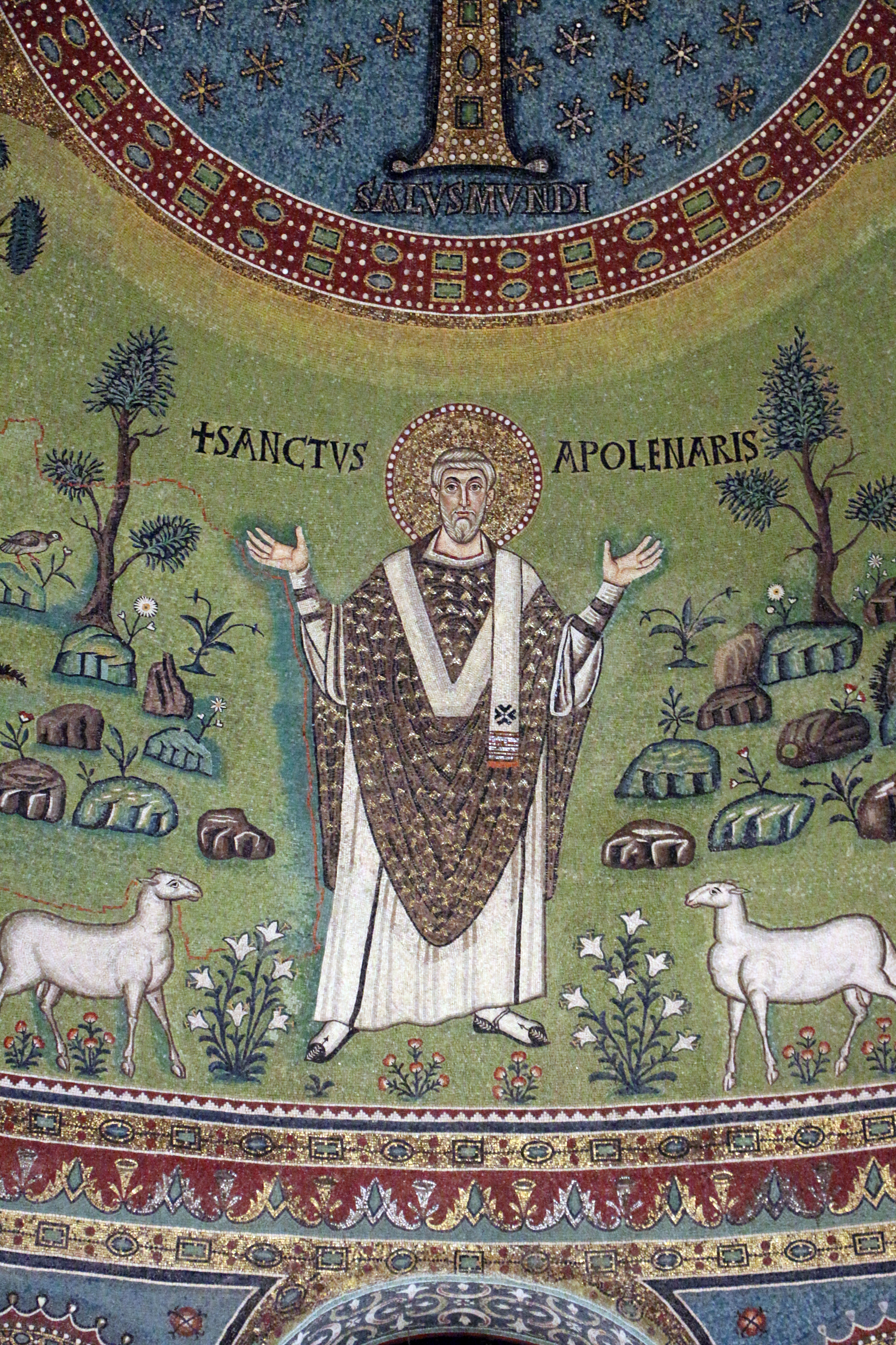 Sant'apollinare in classe, mosaici del catino, trasfigurazione simbolica, VI secolo, 15 s. apollinare
