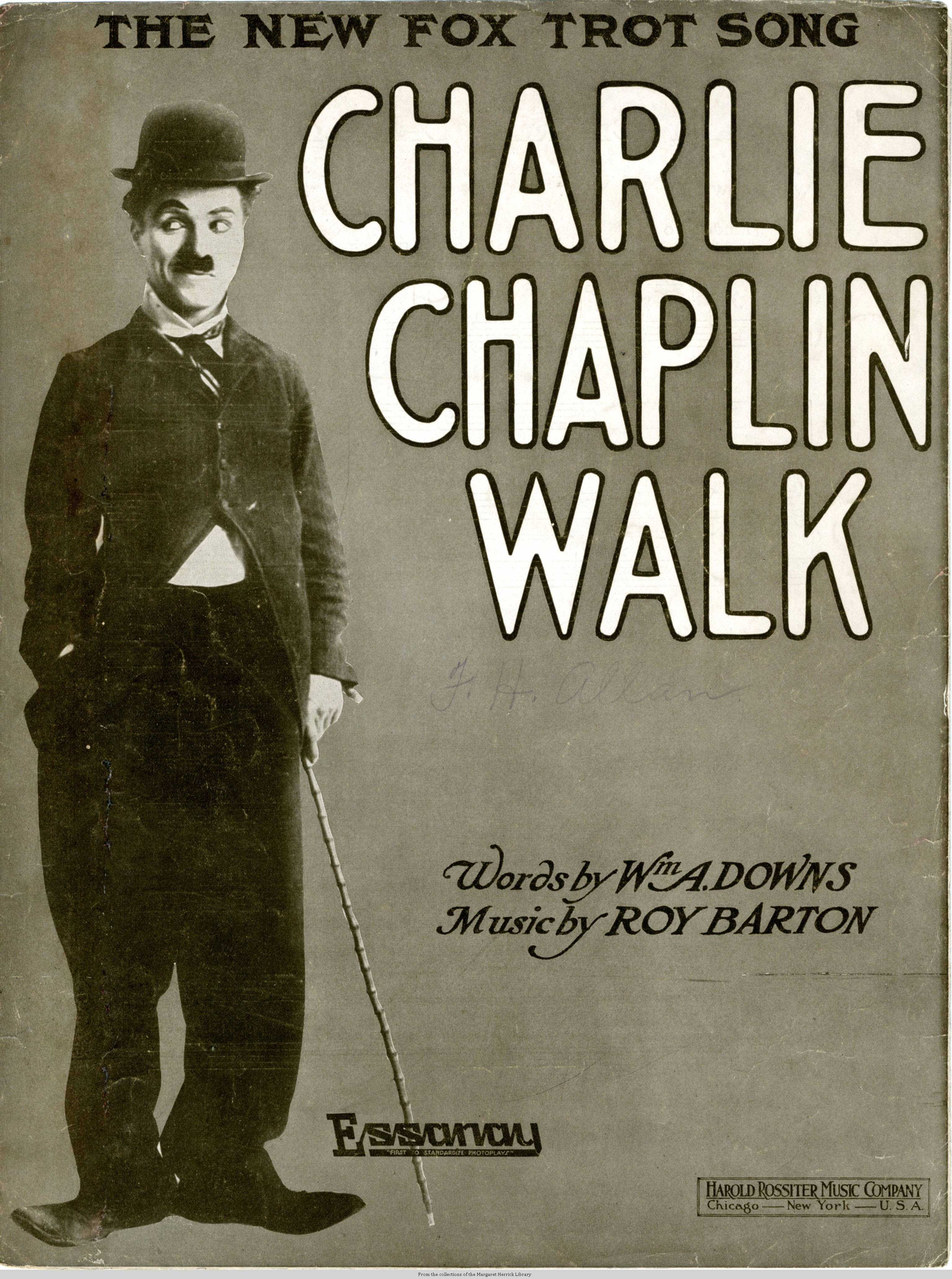 Sheet music cover - CHARLIE CHAPLIN WALK - -THAT CHARLIE CHAPLIN WALK- (1915)