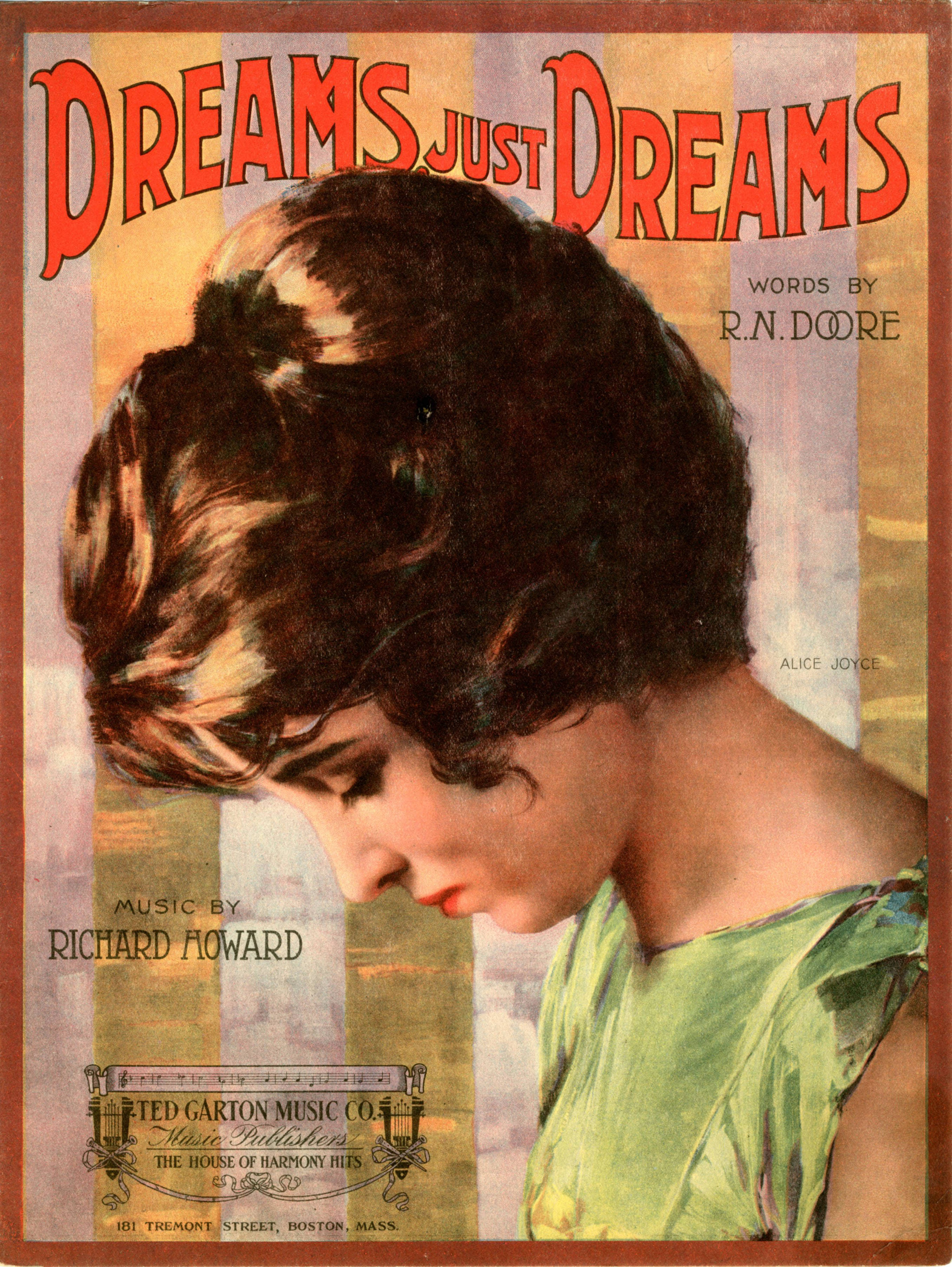 Sheet music cover - DREAMS, JUST DREAMS (1919)