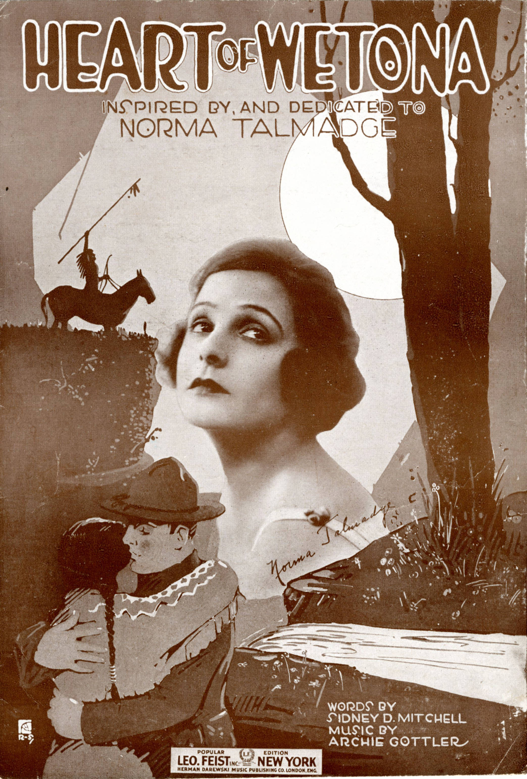 Sheet music cover - HEART OF WETONA (1919)