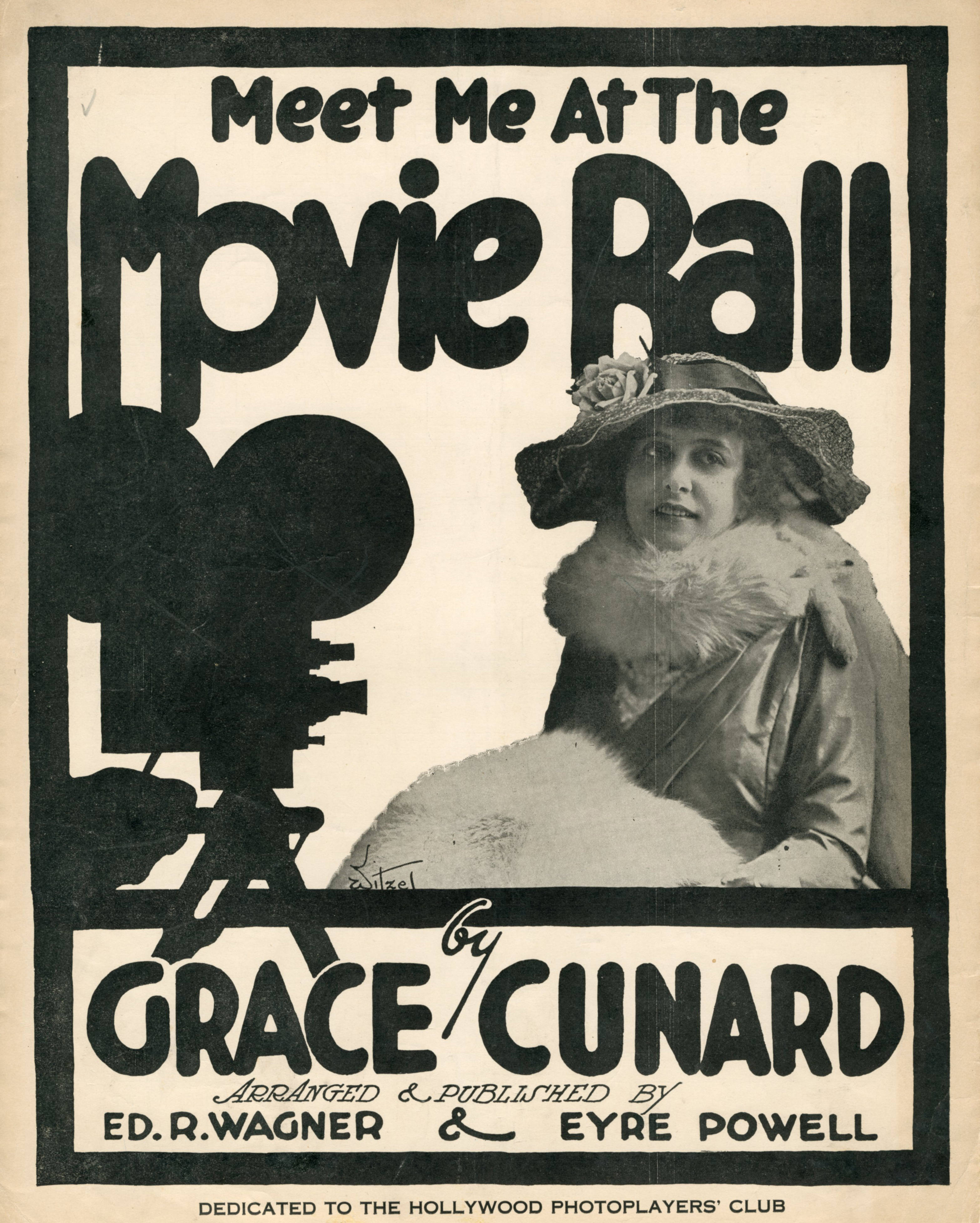 Sheet music cover - MEET ME AT THE MOVIE BALL (1916)