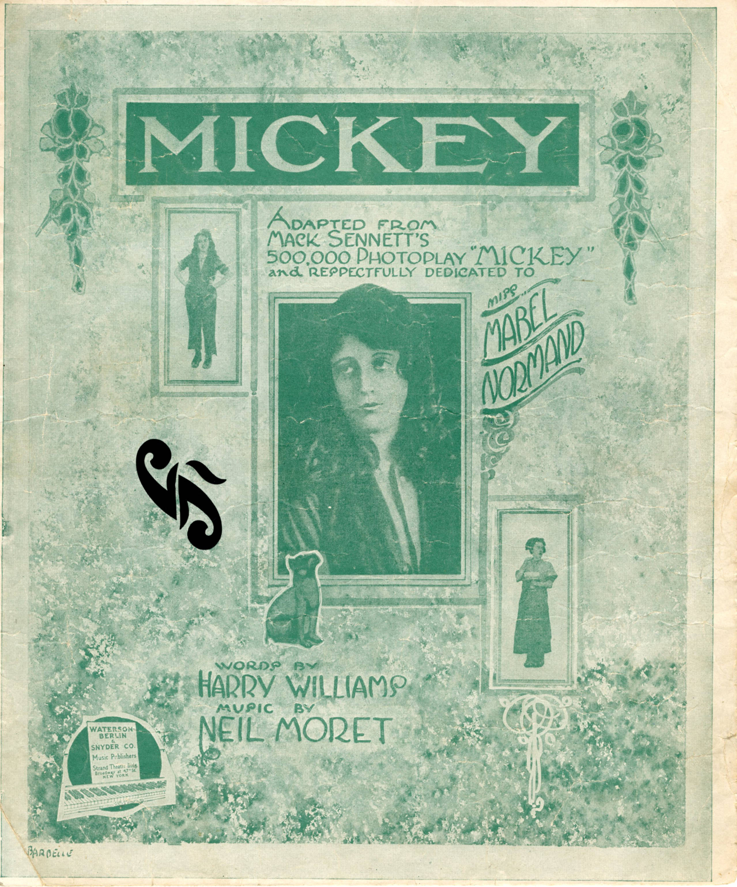 Sheet music cover - MICKEY (1918) (variant 2)