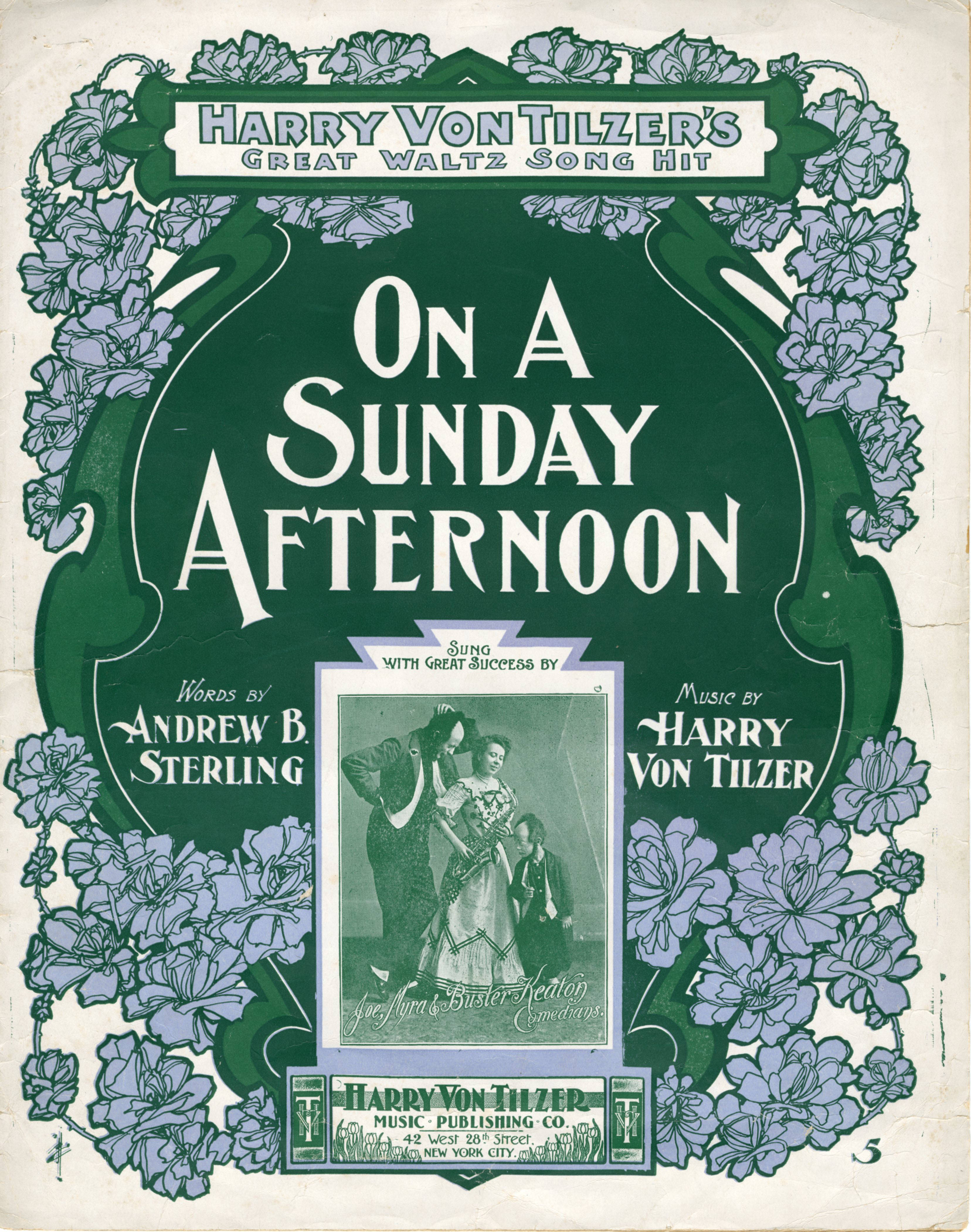 Sheet music cover - ON A SUNDAY AFTERNOON (1902)