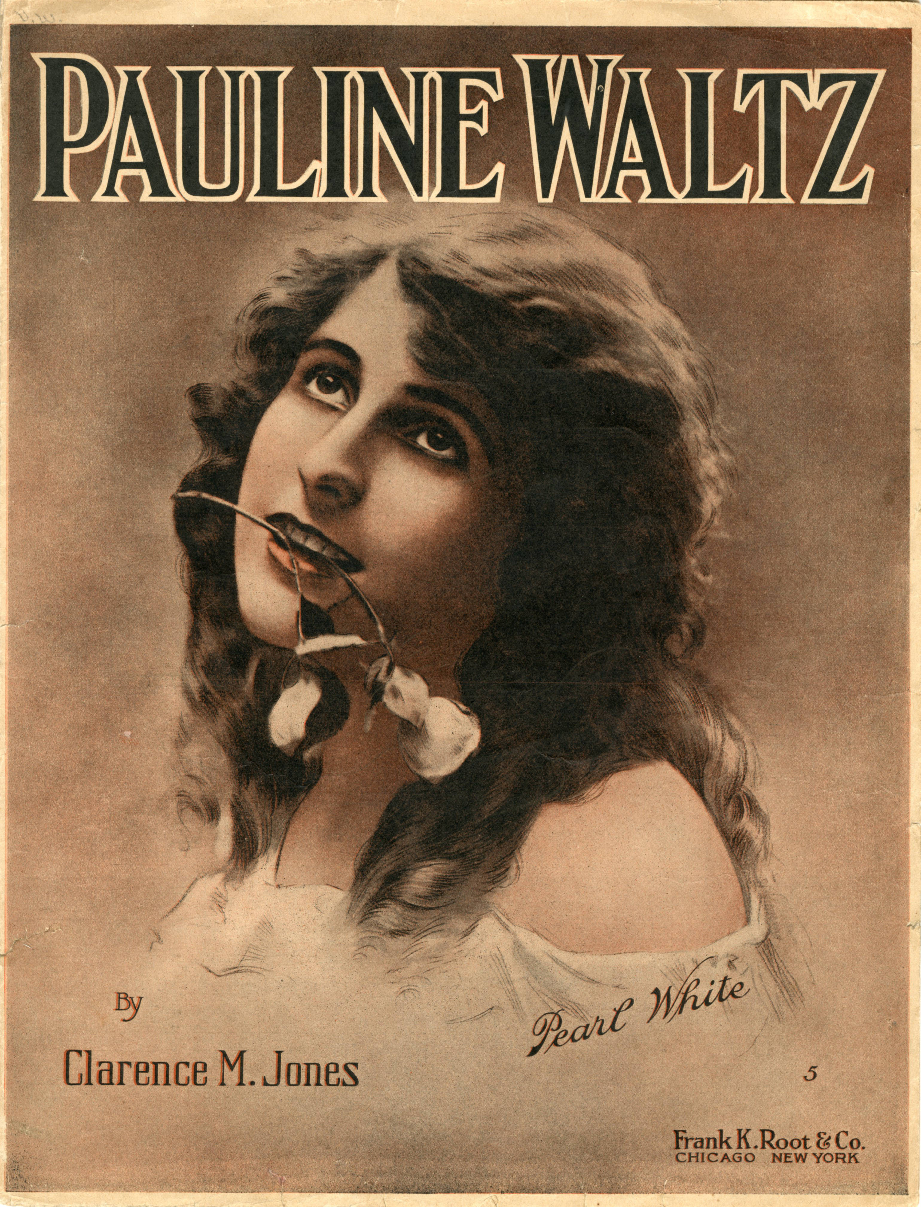 Sheet music cover - PAULINE WALTZ - HESITATION (1914)