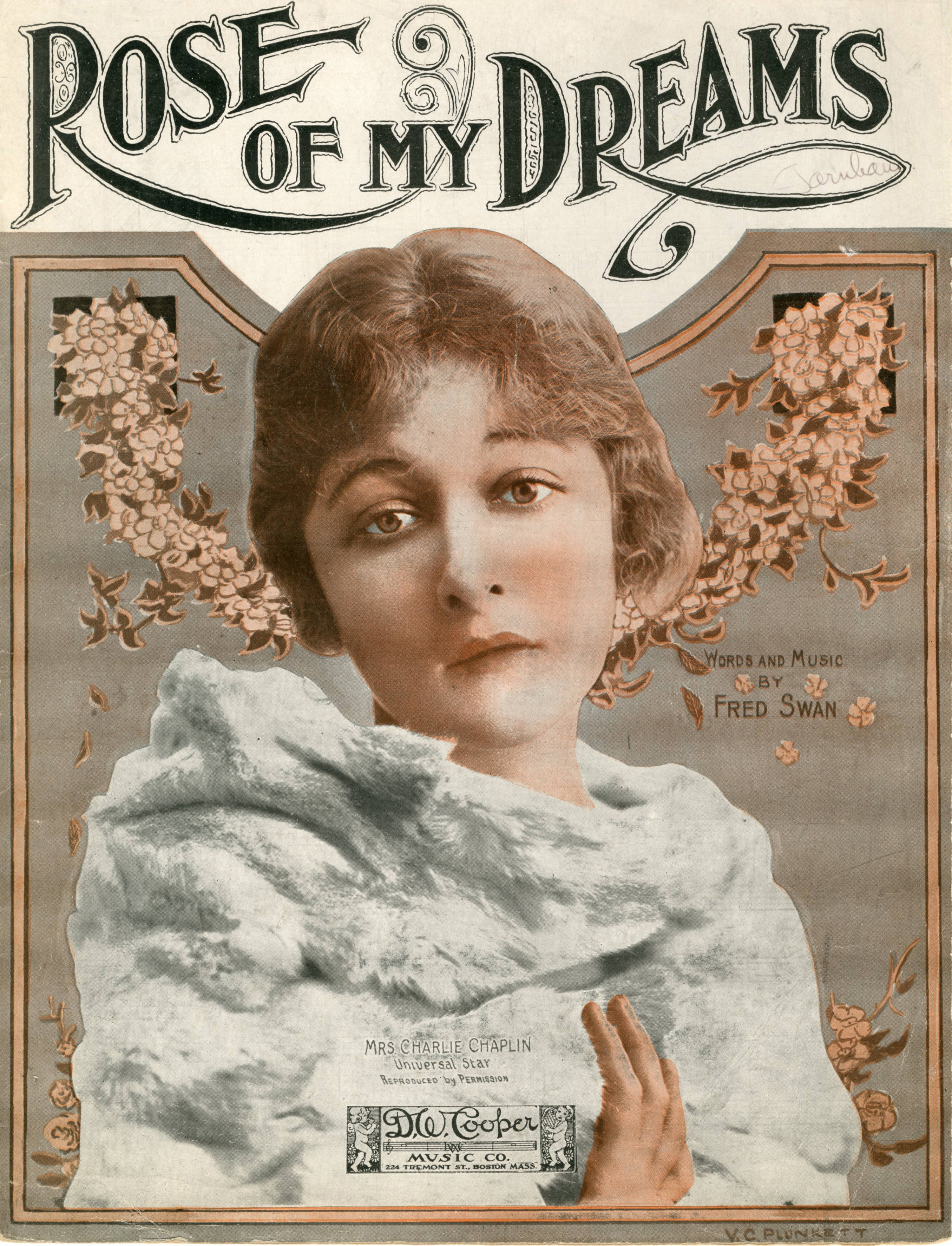 Sheet music cover - ROSE OF MY DREAMS (1919)