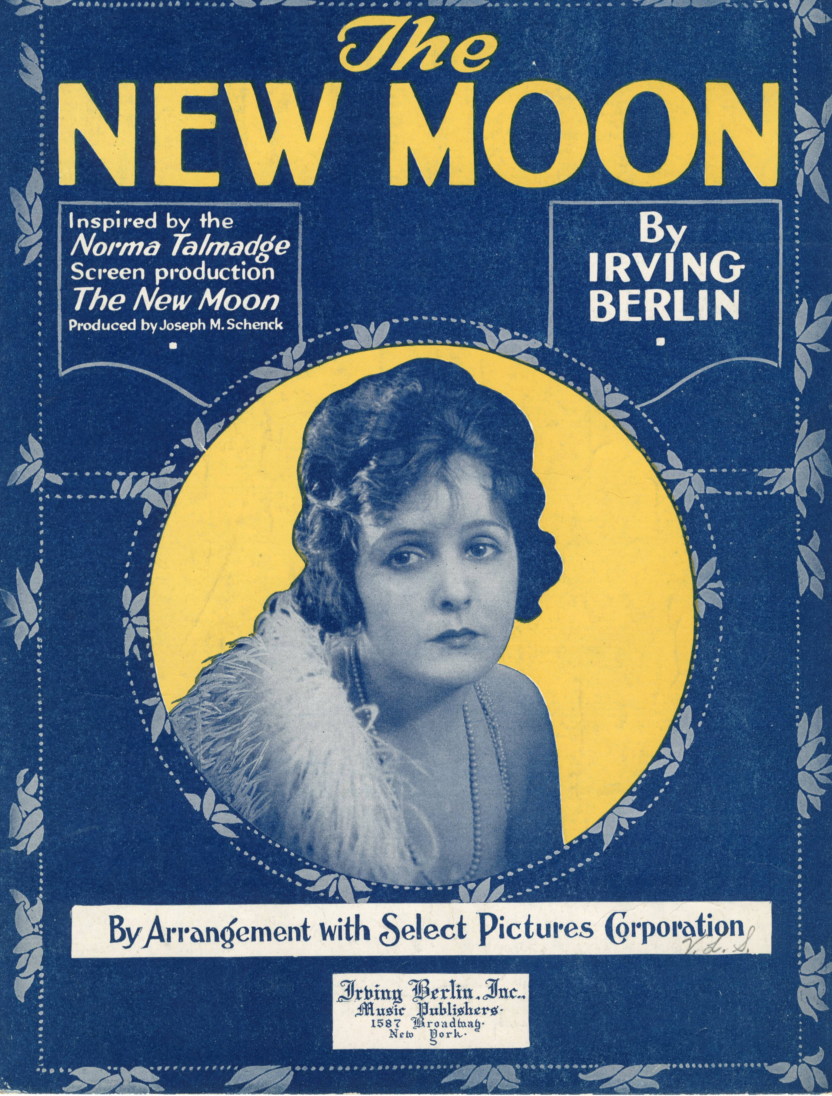 Sheet music cover - THE NEW MOON (1919)