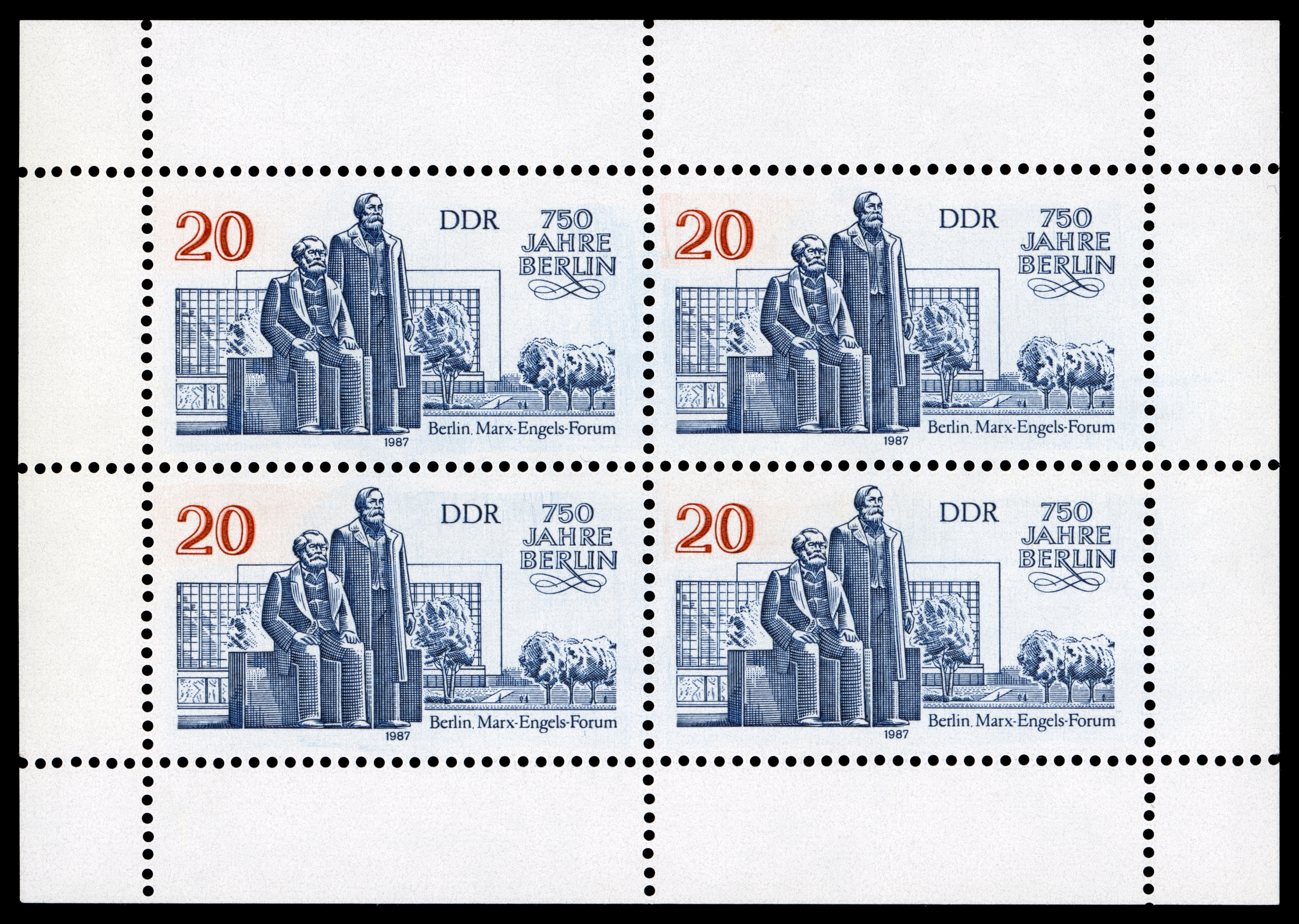 Stamps of Germany (DDR) 1987, MiNr Kleinbogen 3077