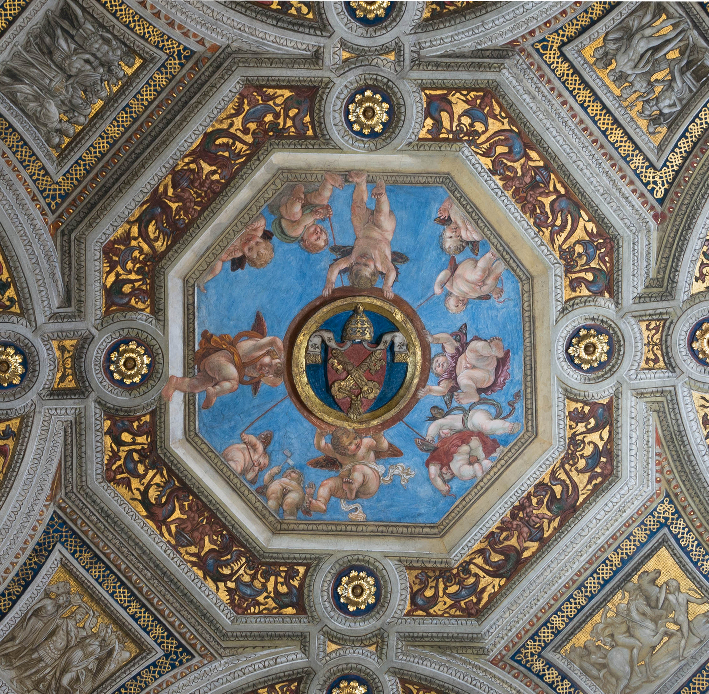Stanza della Segnatura, detail keystone ceiling Vatican 18