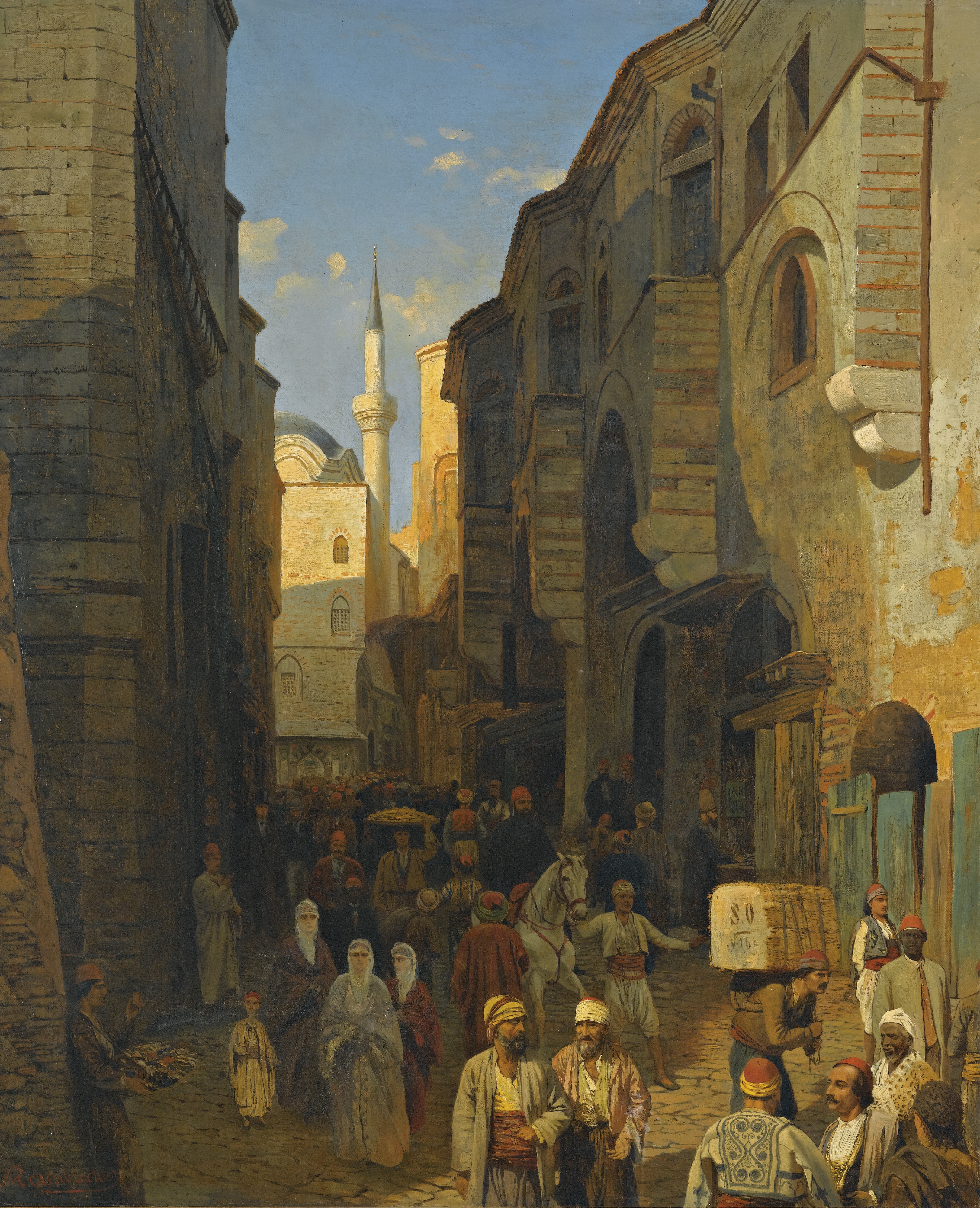Themistocles von Eckenbrecher - A Busy Street in Tangiers, 1876