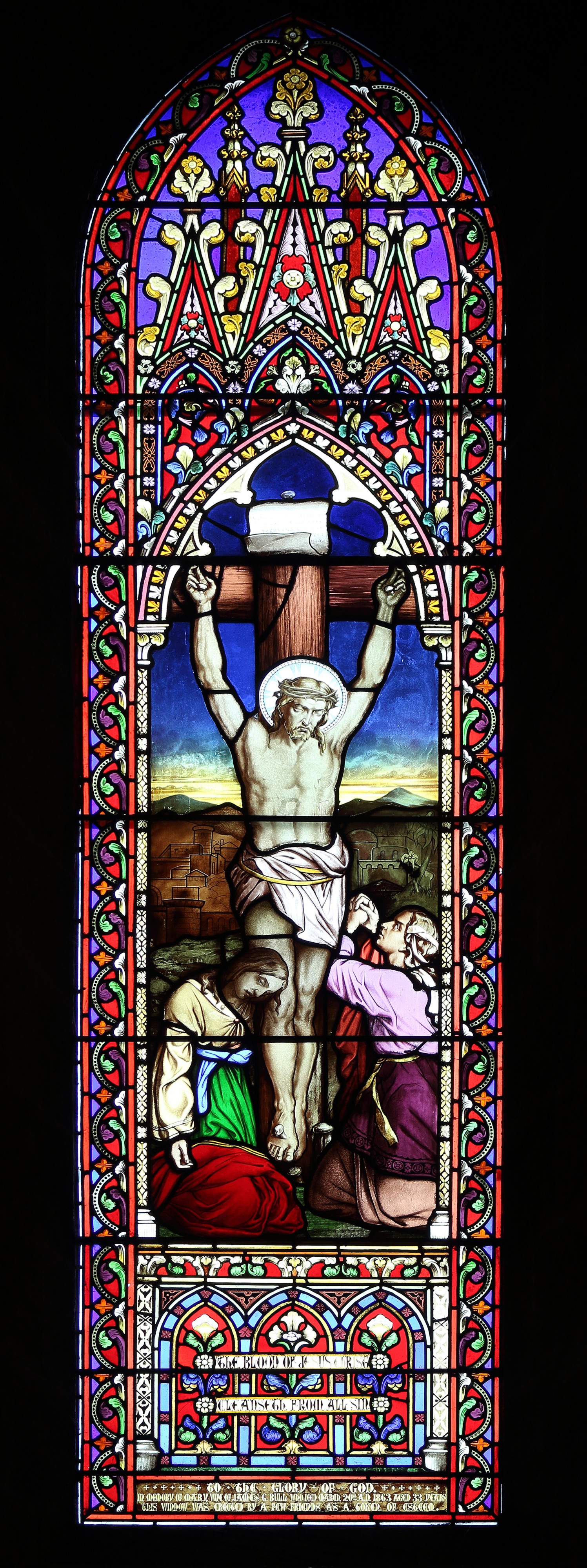 9 Crucifixion window, St Barnabas, Bromborough