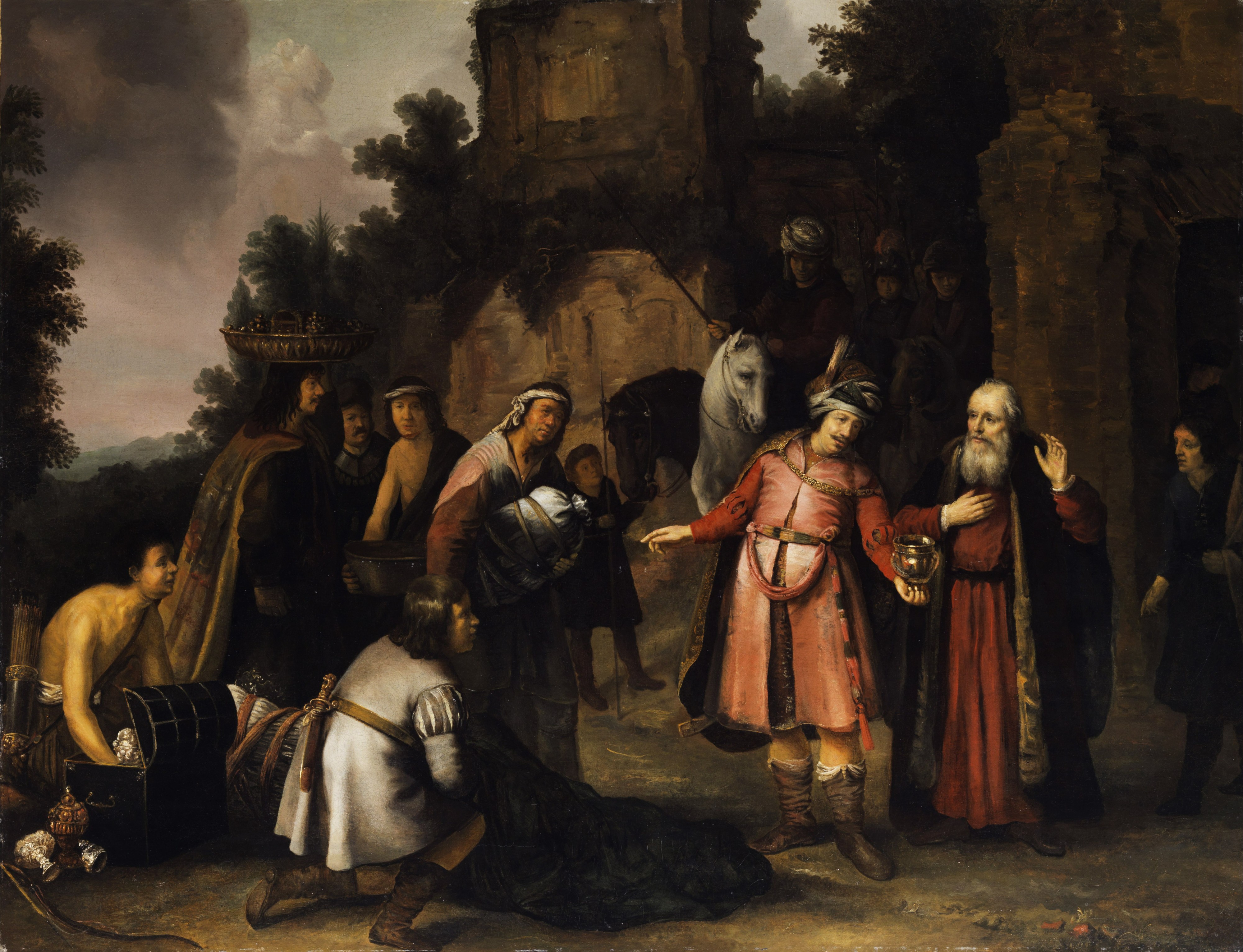 Abraham van Dijck Der Prophet Elisa weist Naamans Gaben zurück c1655