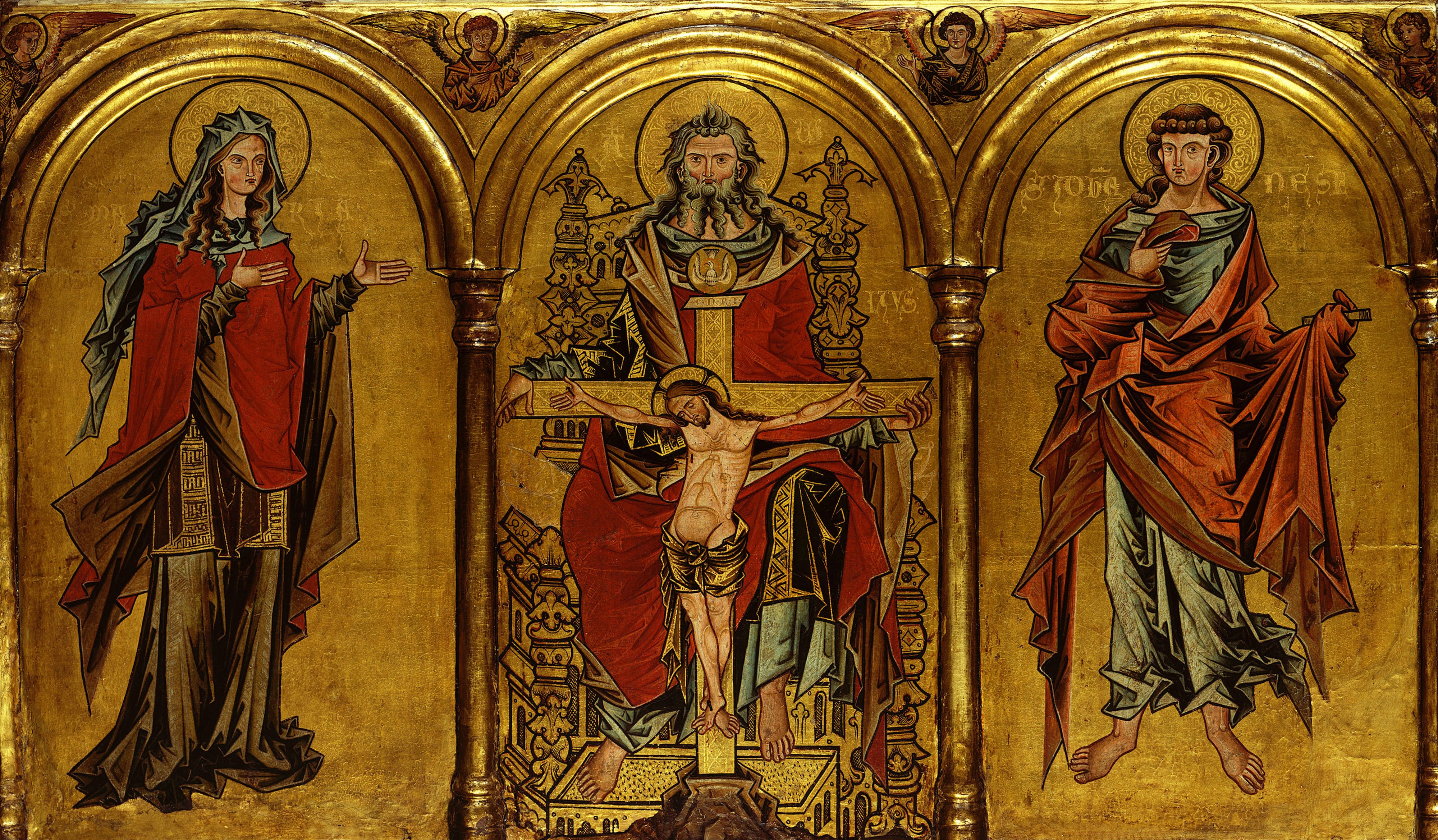 Altaraufsatz in drei Abteilungen mit dem Gnadenstuhl - Google Art Project