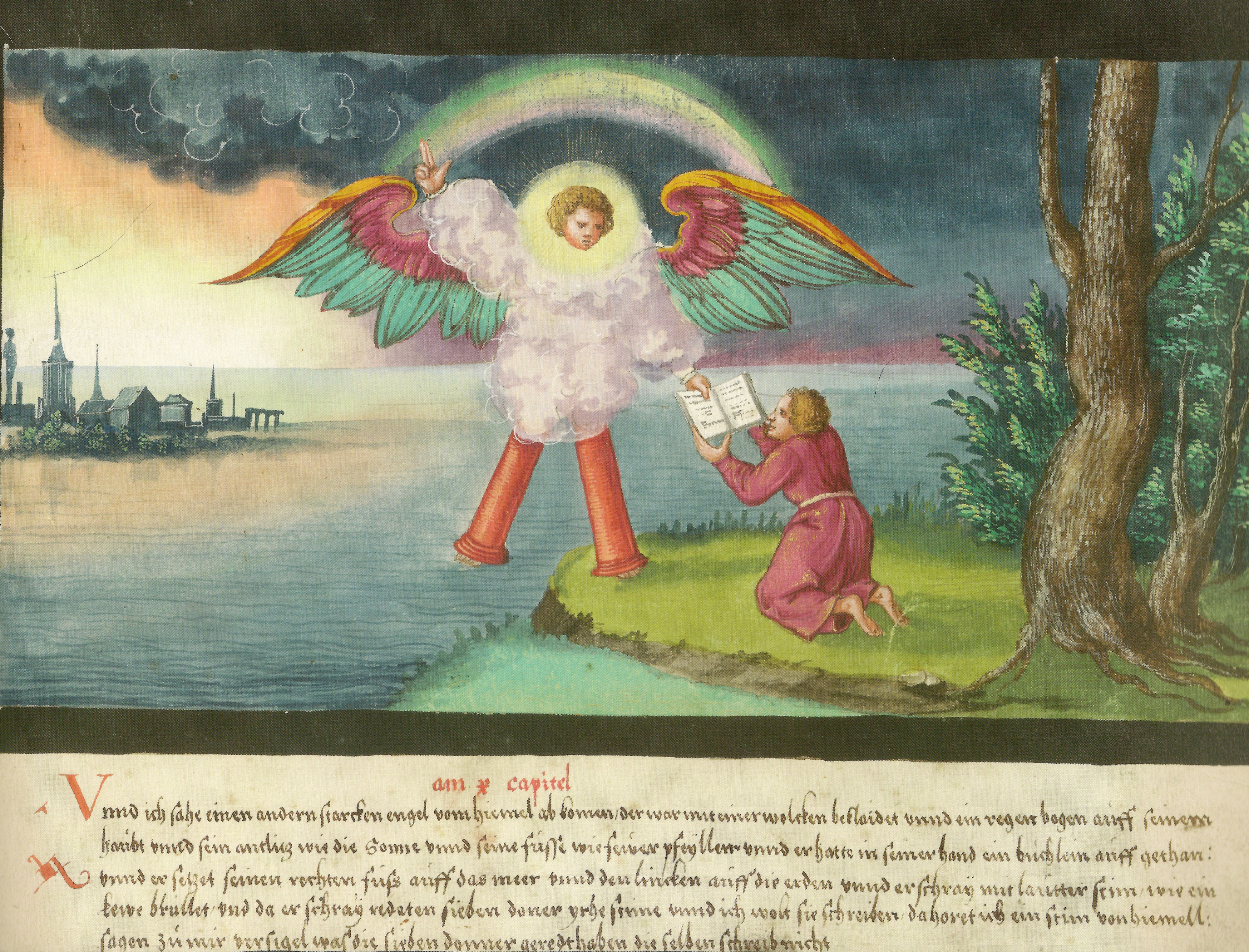 Augsburger Wunderzeichenbuch — Folio 184- Johannes und der Engel
