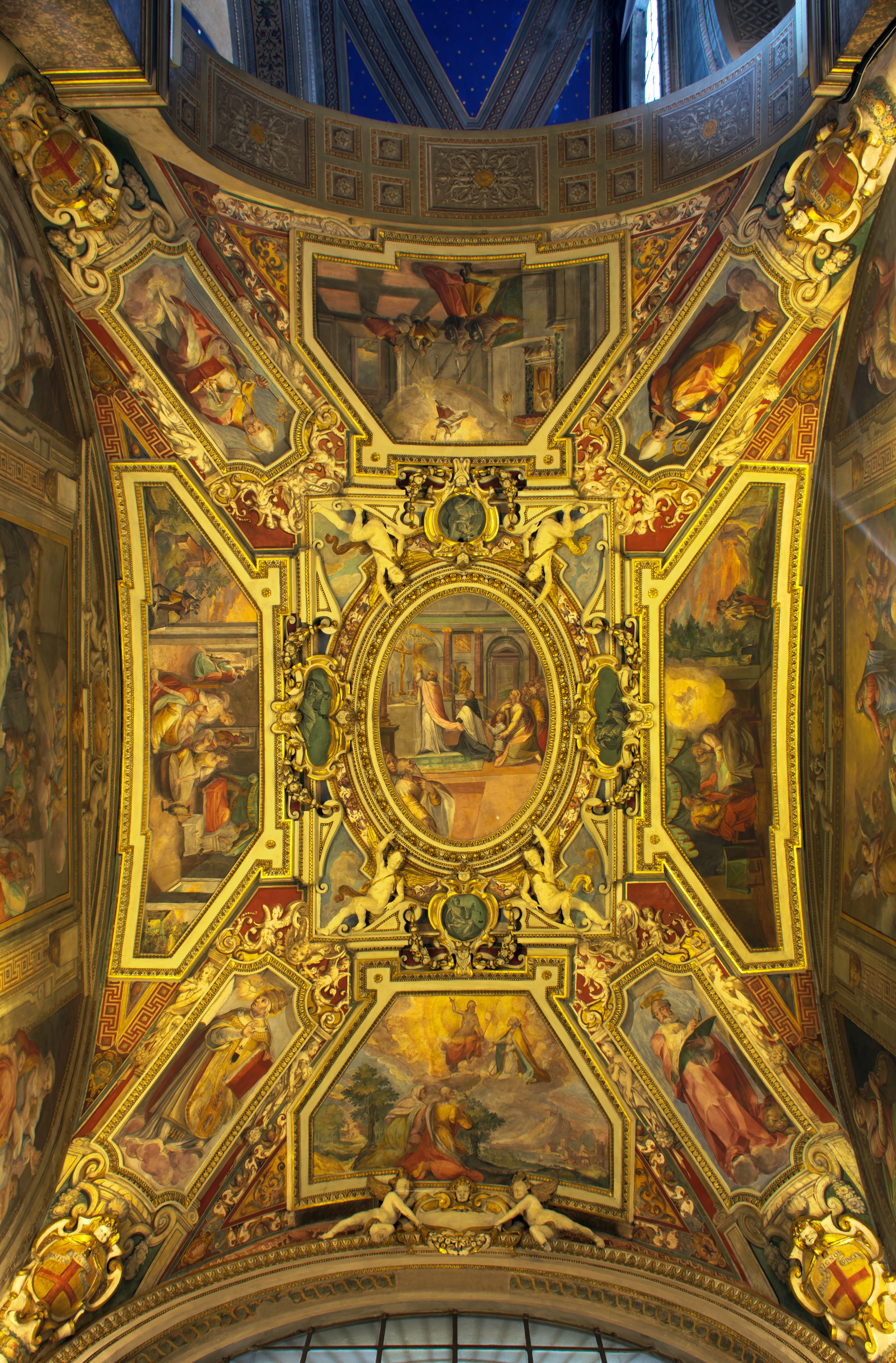 Ceiling of the right chapel in Sant'Agostino (Rome) HDR