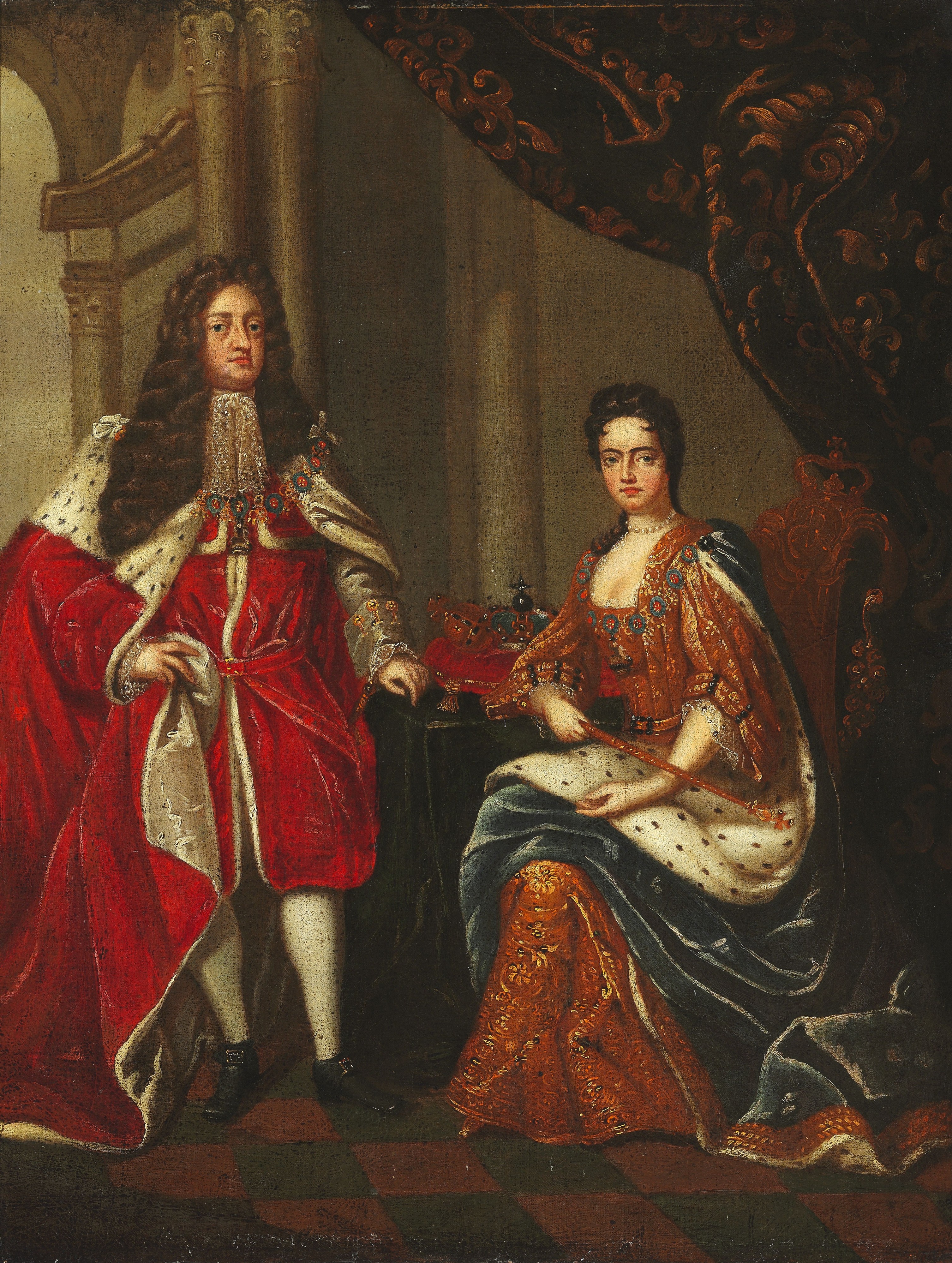 Charles Boit (after) - Portrait of Queen Anne of England and George Prince of Denmark