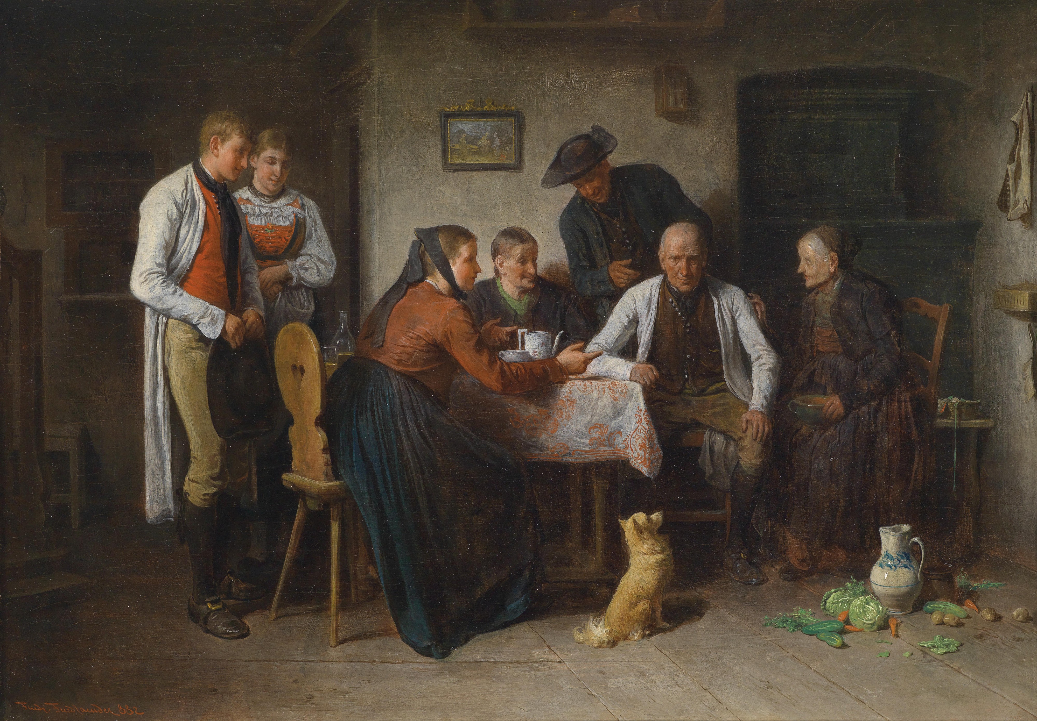 Friedrich Friedländer von Mahlheim Besuch des Brautwerbers 1882