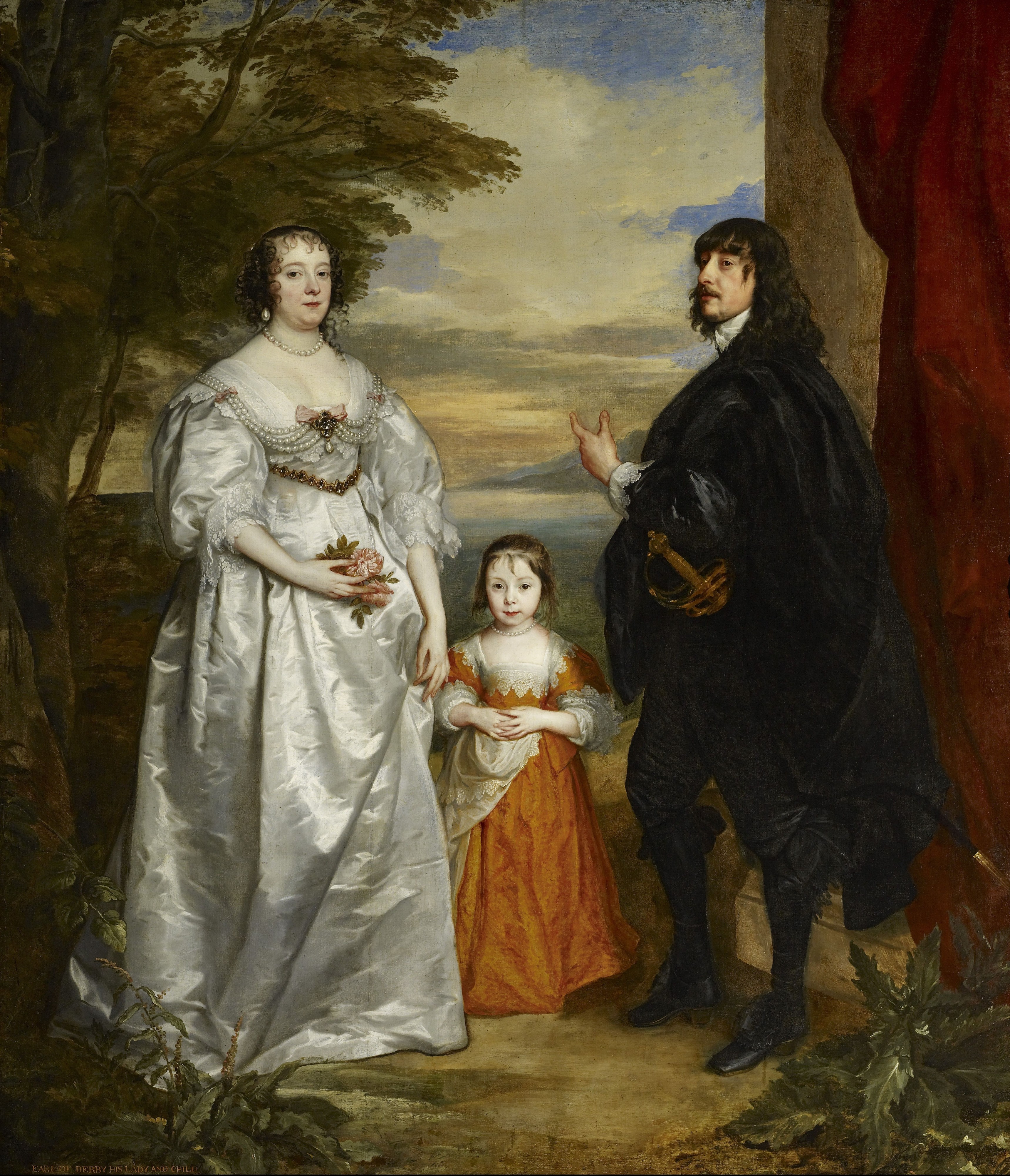 James, Seventh Earl of Derby, His Lady and Child - Van Dyck 1632-41
