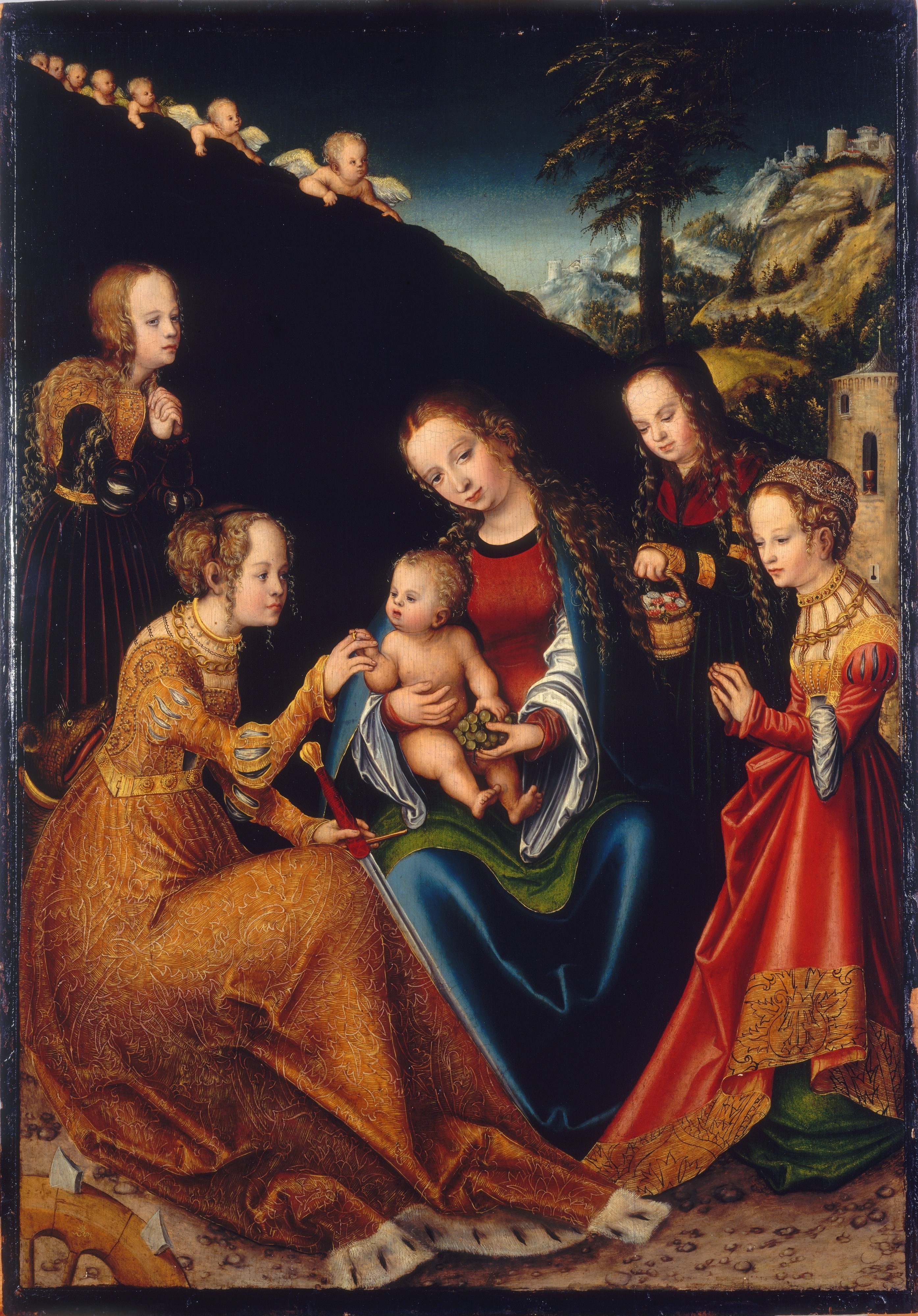 Lucas Cranach d.Ä. - Die mystische Vermählung der heiligen Katharina (Budapest)